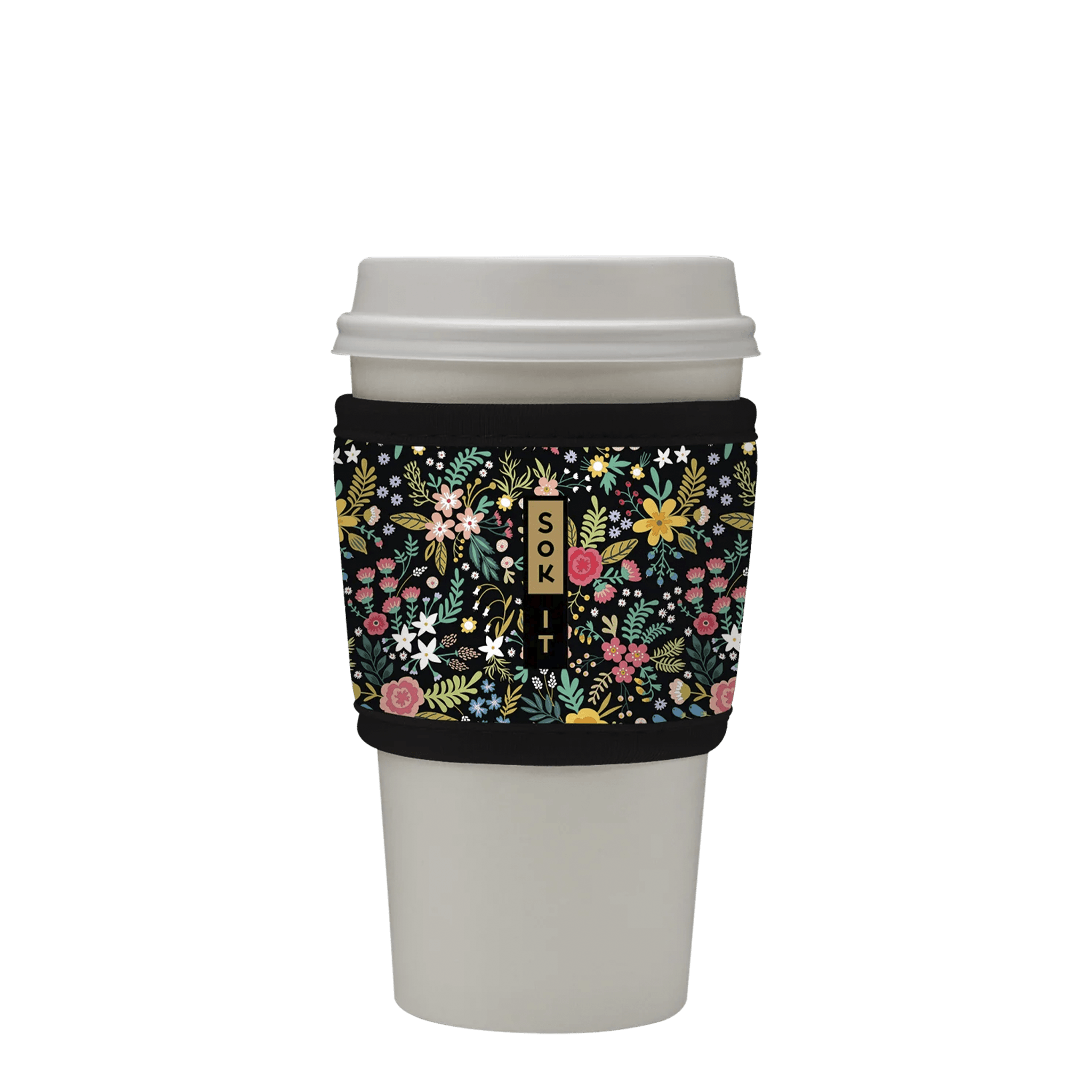 Sok It Java Sok Reusable Neoprene Insulator Sleeve for Iced Coffee Cups  (English Garden Picnic, Large: 30-32oz) 