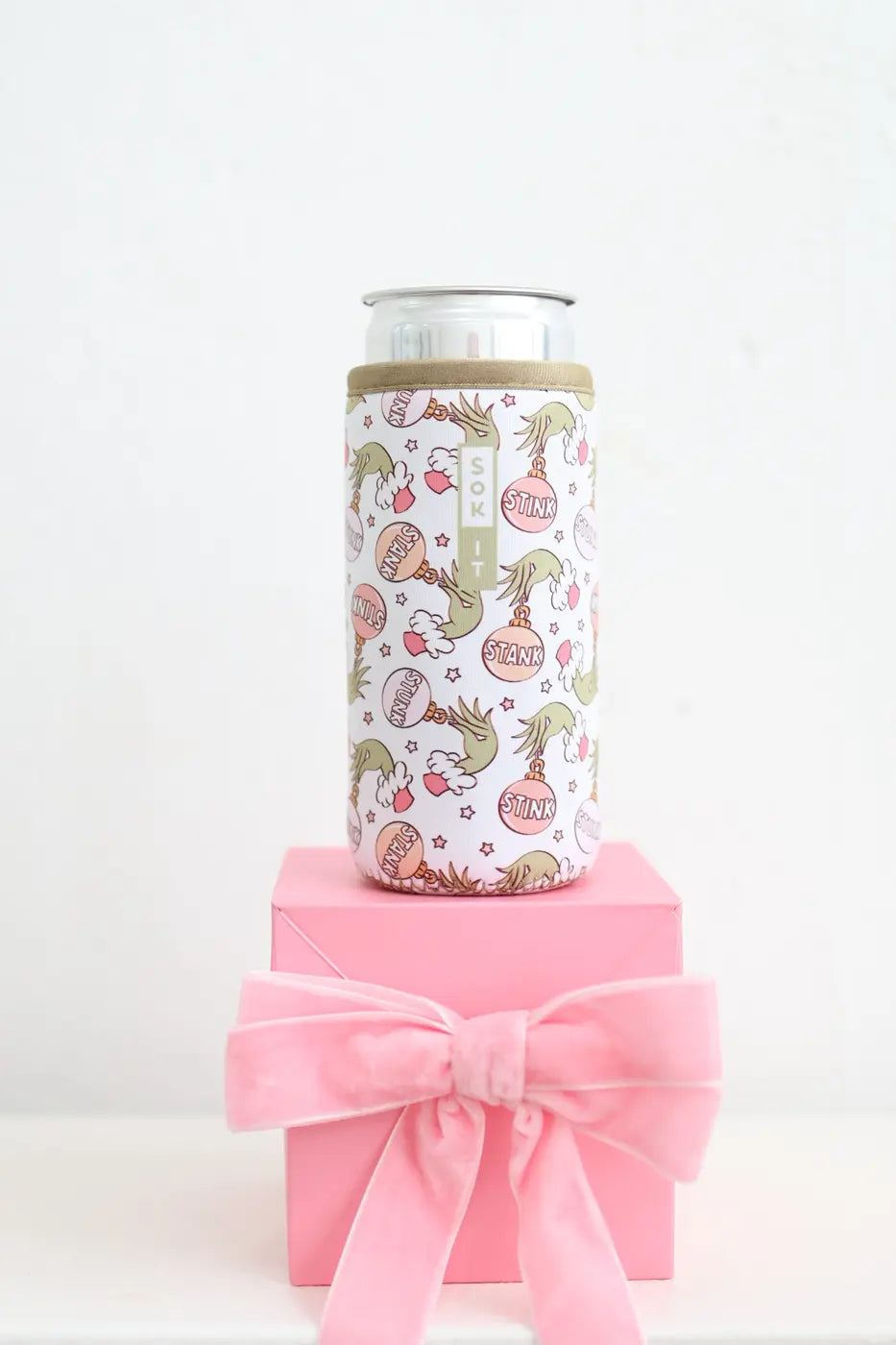 Jingle Smells CanSok with holiday gifts
