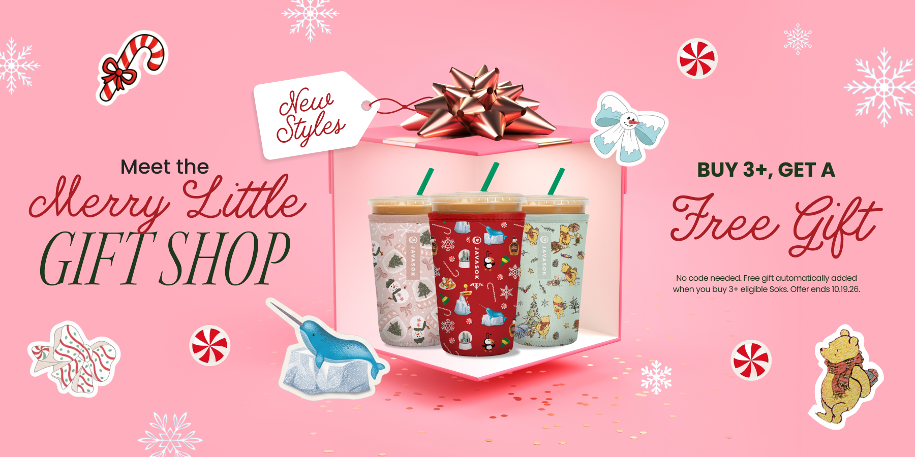 promo banner for new christmas print releases plus buy 3 and get a free gift