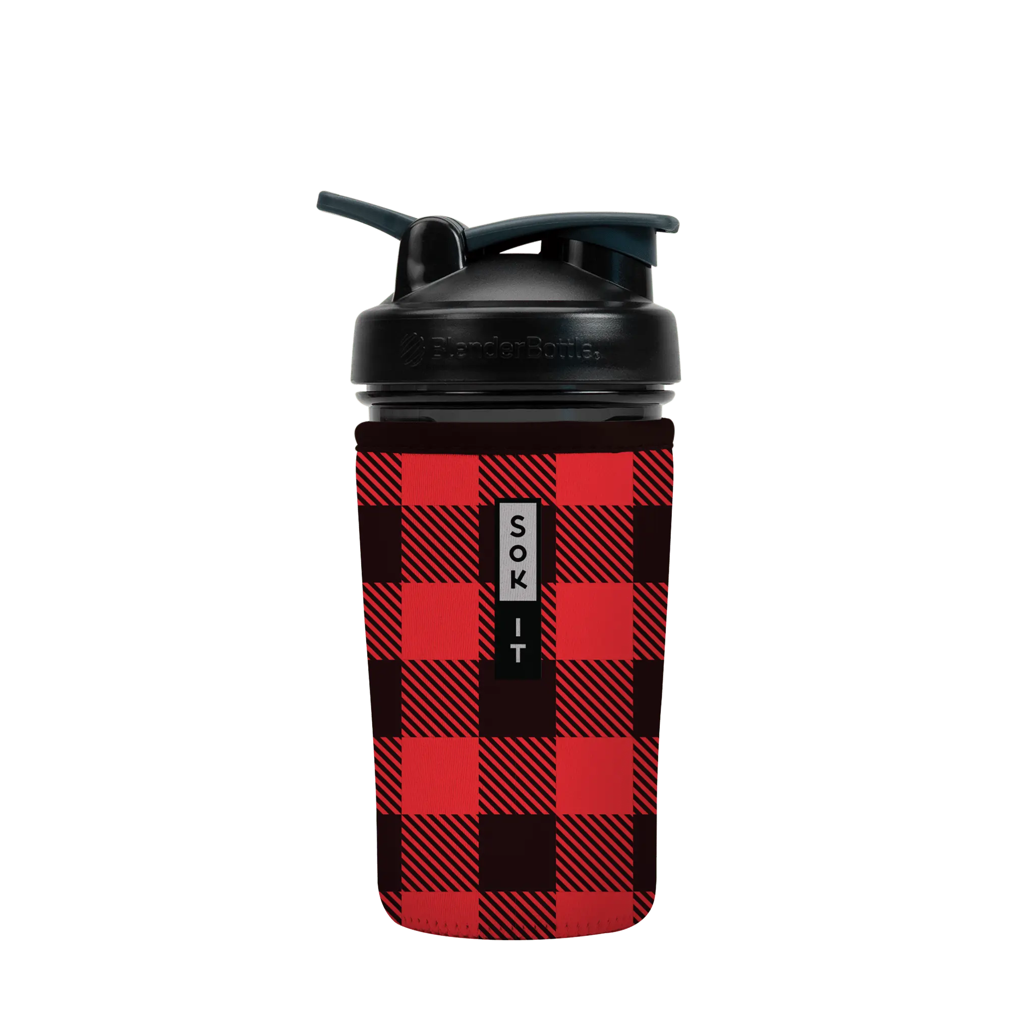 Sok-It BotlSok for Blender Style Bottle - Buffalo Check 24oz 12.99 BotlSok-Winter Holiday