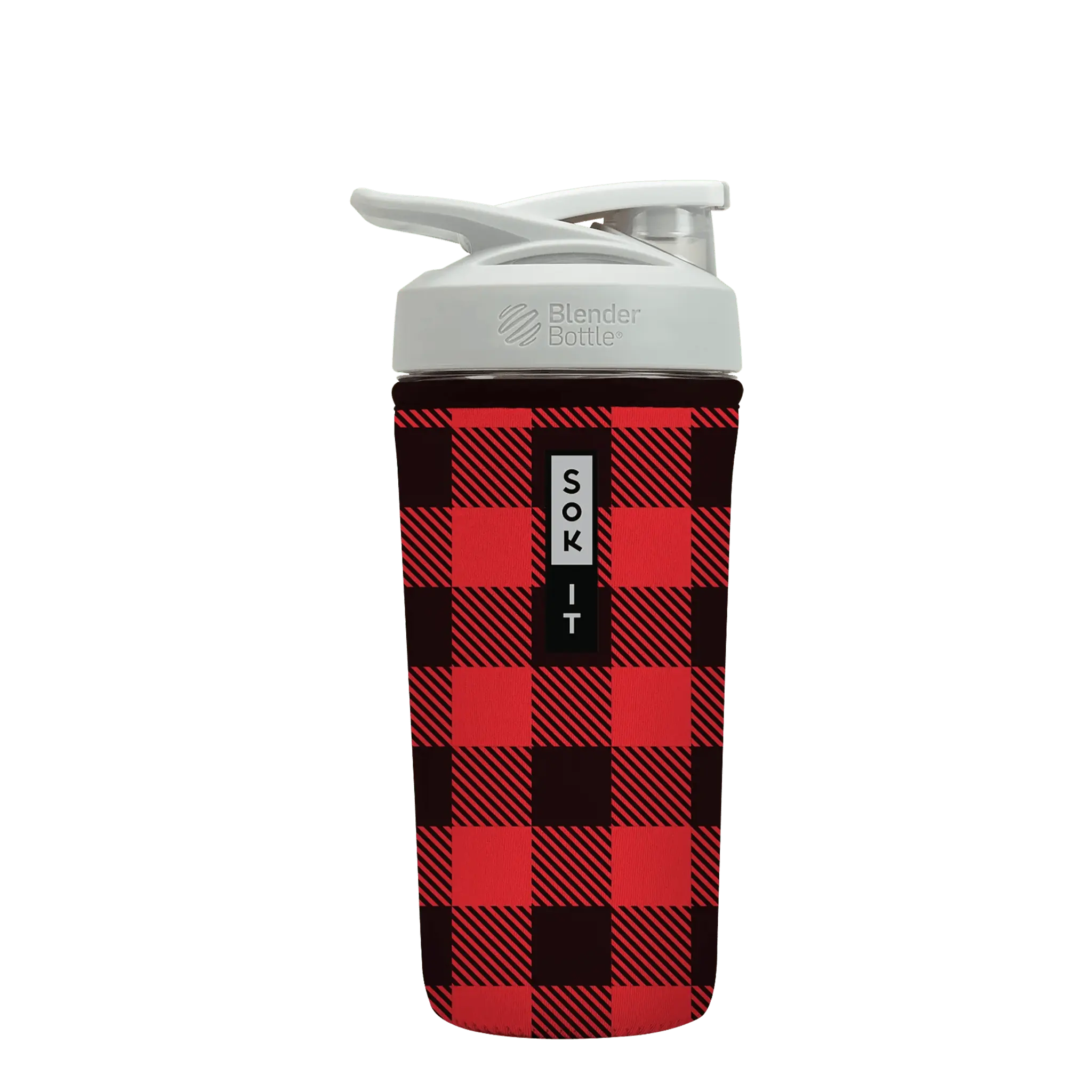 Sok-It BotlSok for Blender Style Bottle - Buffalo Check 28oz 14.99 BotlSok-Winter Holiday