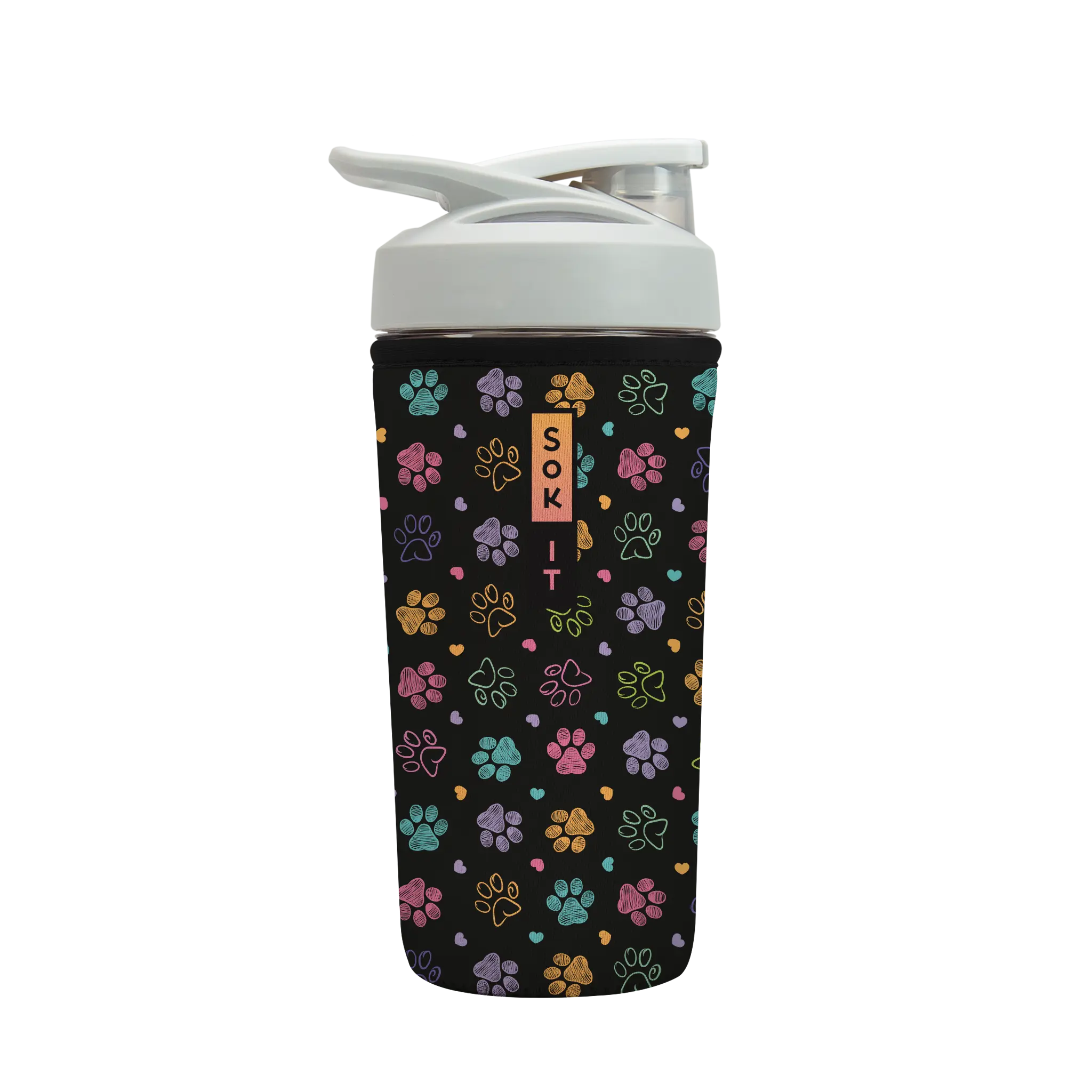 Sok-It BotlSok for Blender Style Bottle - Furry Footprints 28oz-Blender-Bottle 15.99 BotlSok-Evergreen