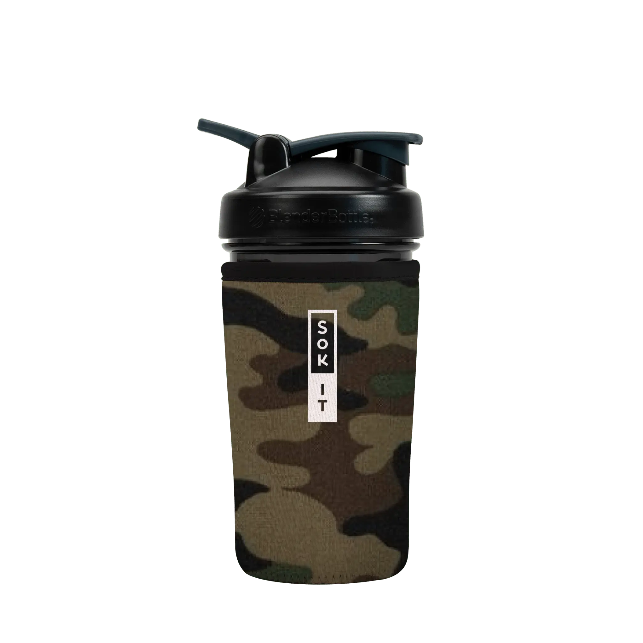 Sok-It BotlSok for Blender Style Bottle - Green Camo 24oz 12.99 BotlSok-Camo