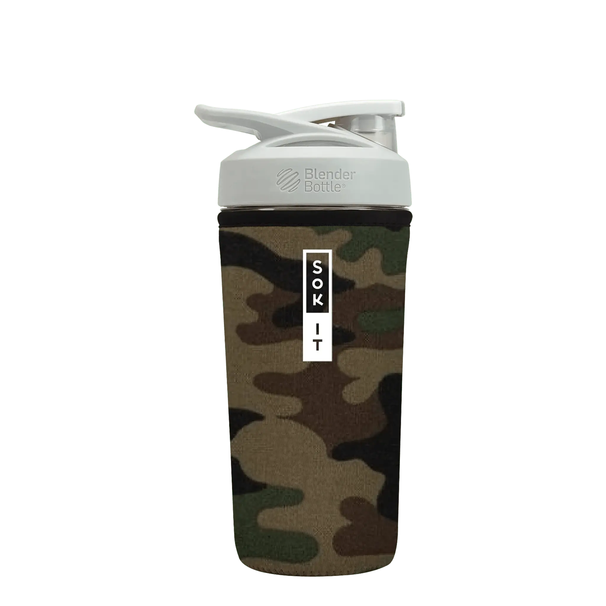 Sok-It BotlSok for Blender Style Bottle - Green Camo 28oz 14.99 BotlSok-Camo