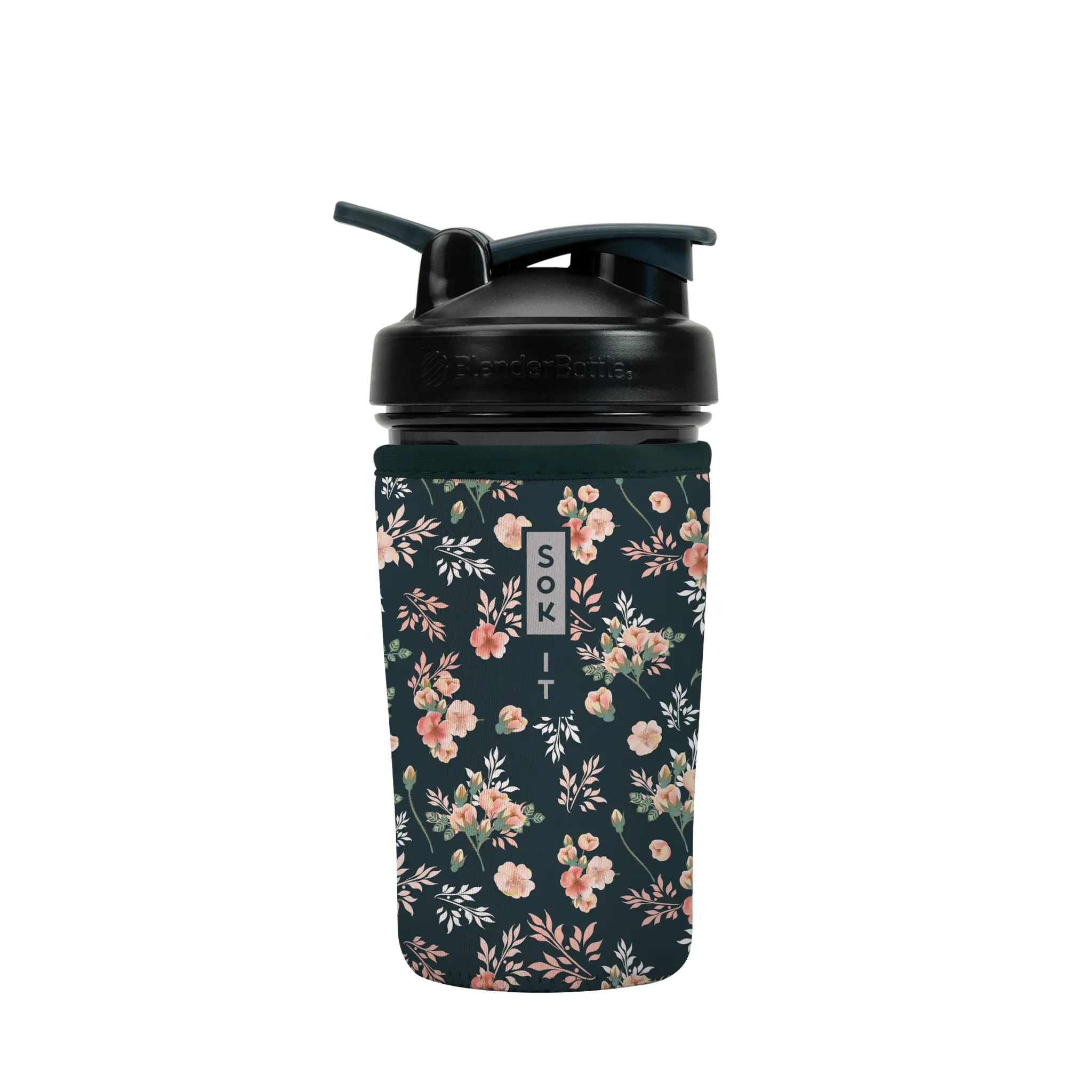 Sok-It BotlSok for Blender Style Bottle - Grey Rose 24oz 9.08 BotlSok-FW Floral