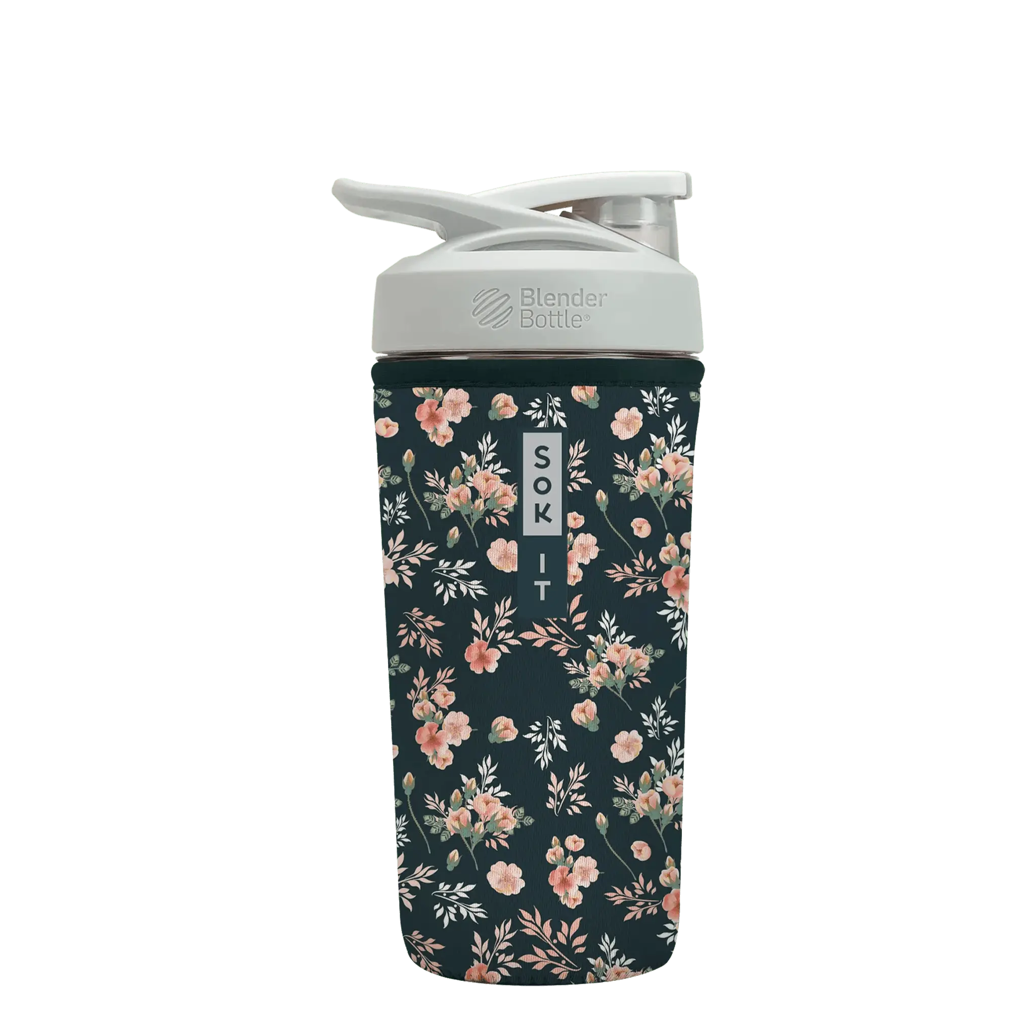 Sok-It BotlSok for Blender Style Bottle - Grey Rose 28oz 10.48 BotlSok-FW Floral