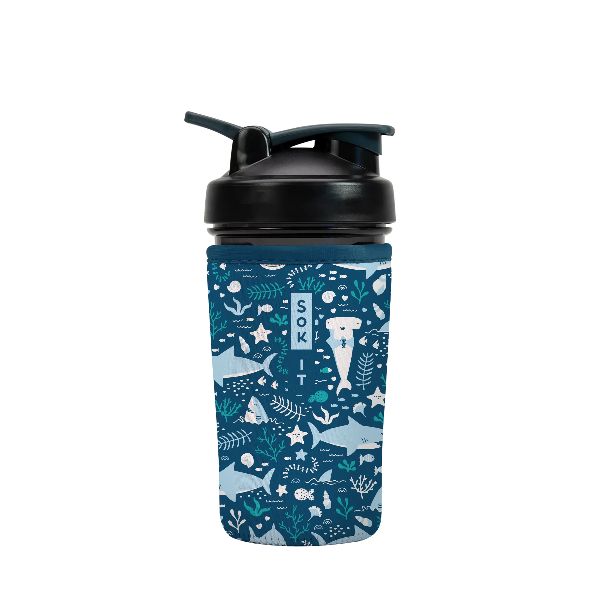 Sok-It BotlSok for Blender Style Bottle - Happy Sharks 24oz-Blender-Bottle 12.99 BotlSok-Summer Holiday