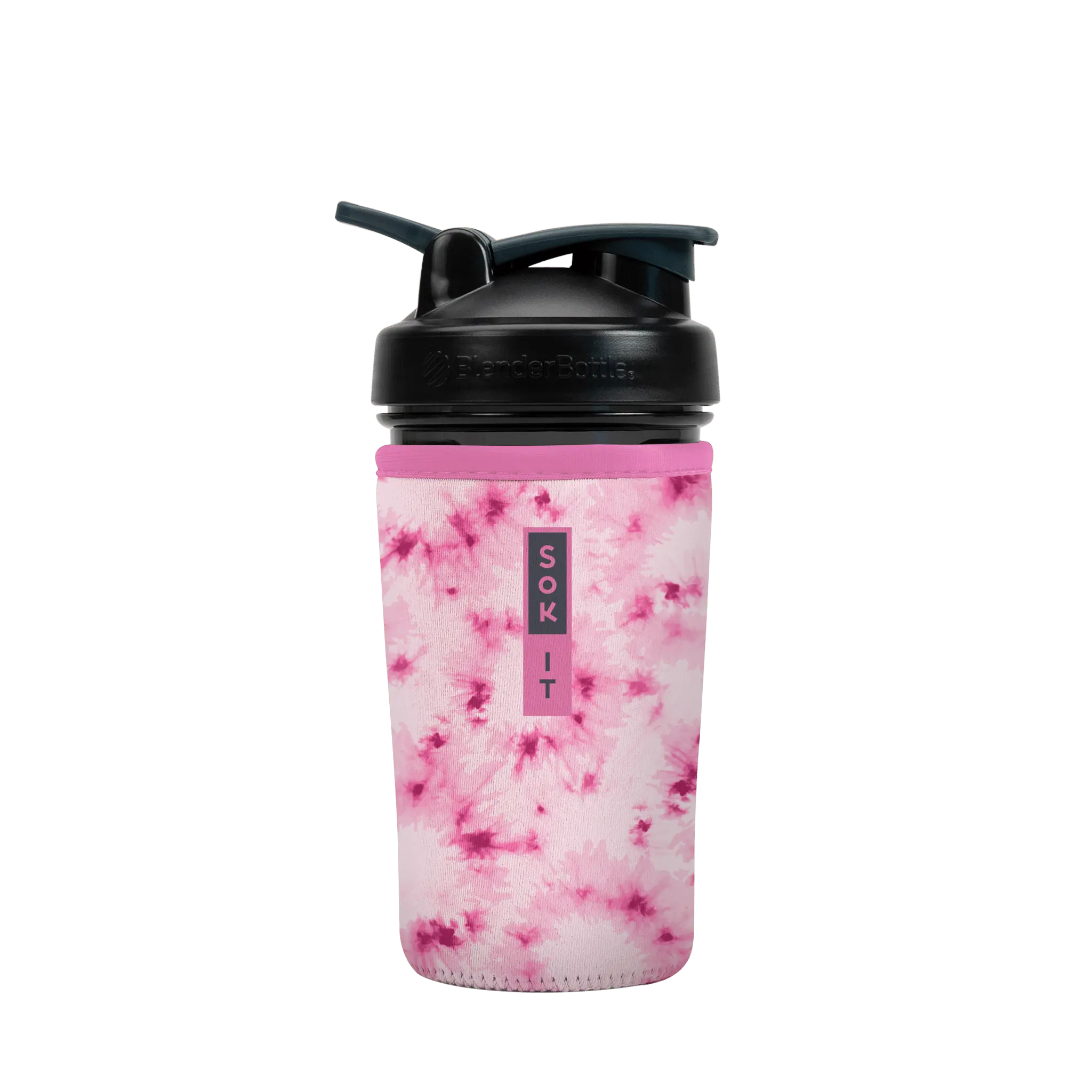 Sok-It BotlSok for Blender Style Bottle - Pink Splash Tie Dye 24oz 9.73 BotlSok-TieDye