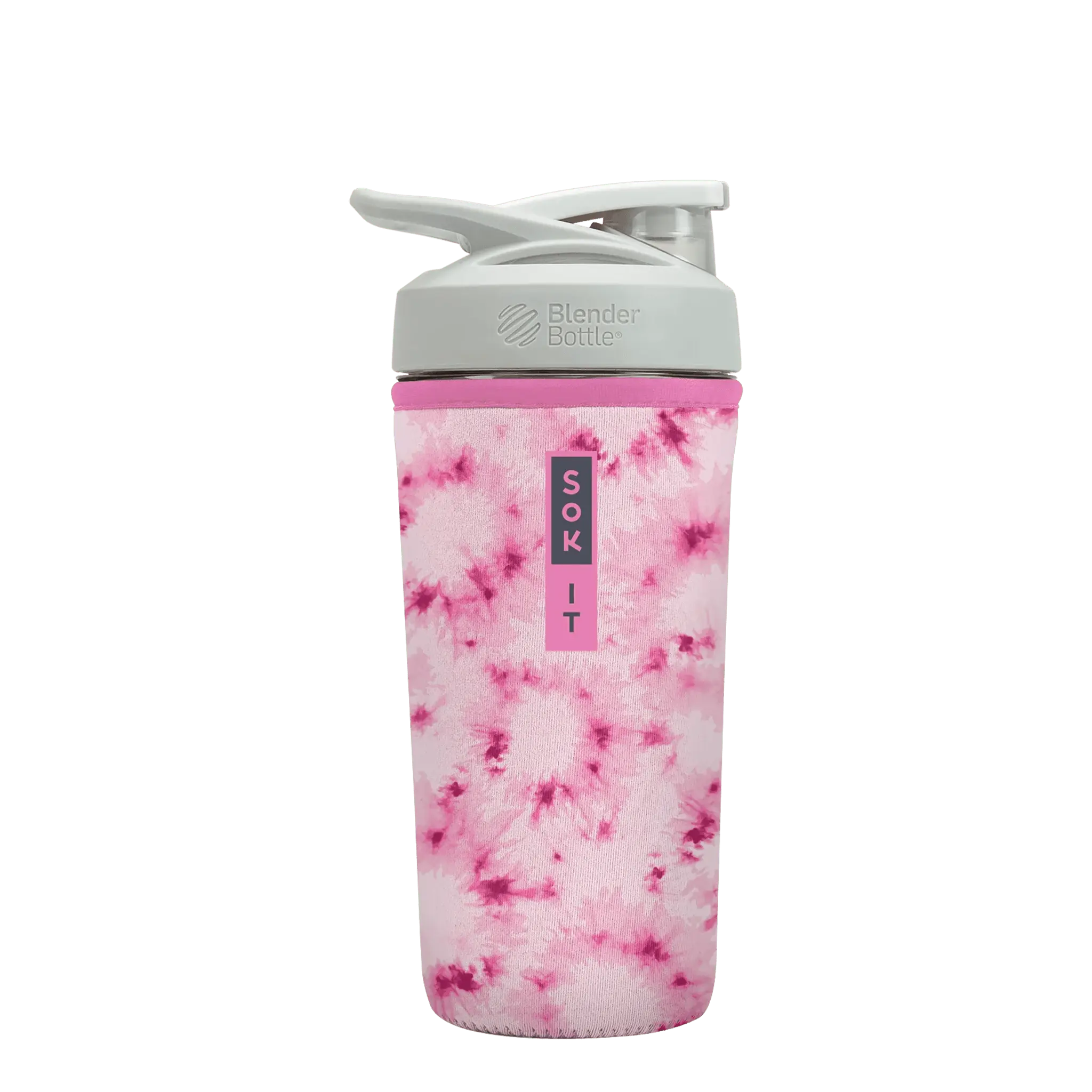 Sok-It BotlSok for Blender Style Bottle - Pink Splash Tie Dye 28oz 11.23 BotlSok-TieDye