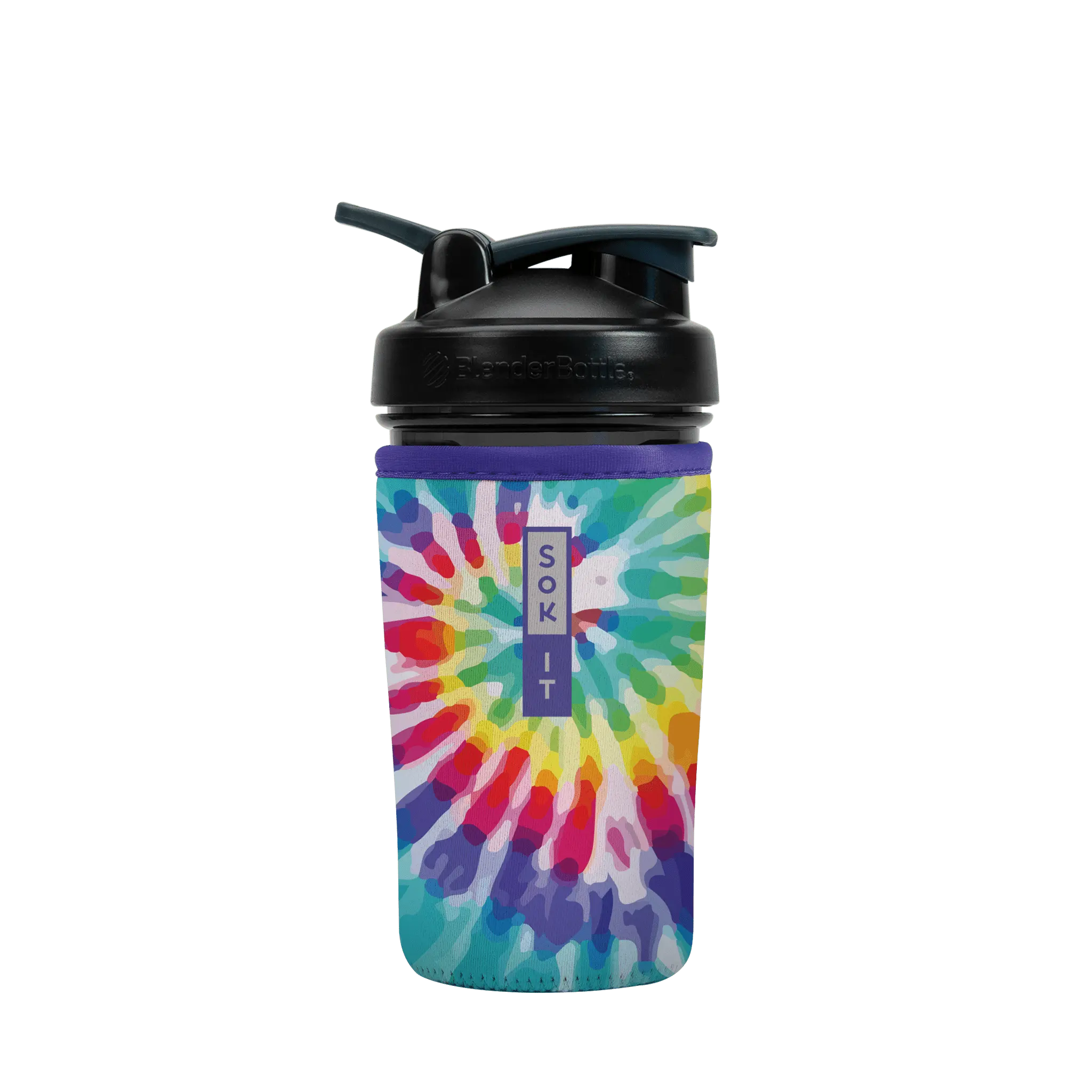 Sok-It BotlSok for Blender Style Bottle - Rainbow Tie Dye 24oz 7.13 BotlSok-TieDye