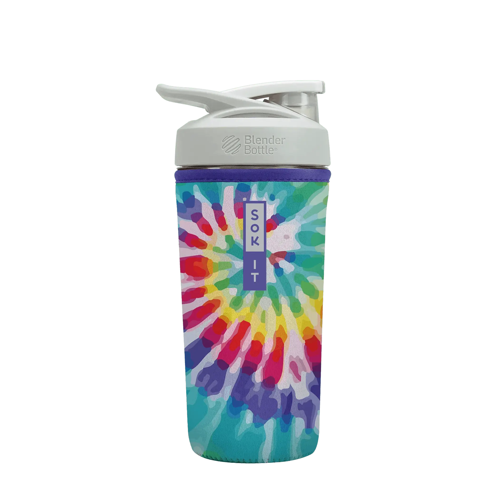 Sok-It BotlSok for Blender Style Bottle - Rainbow Tie Dye 28oz 8.23 BotlSok-TieDye