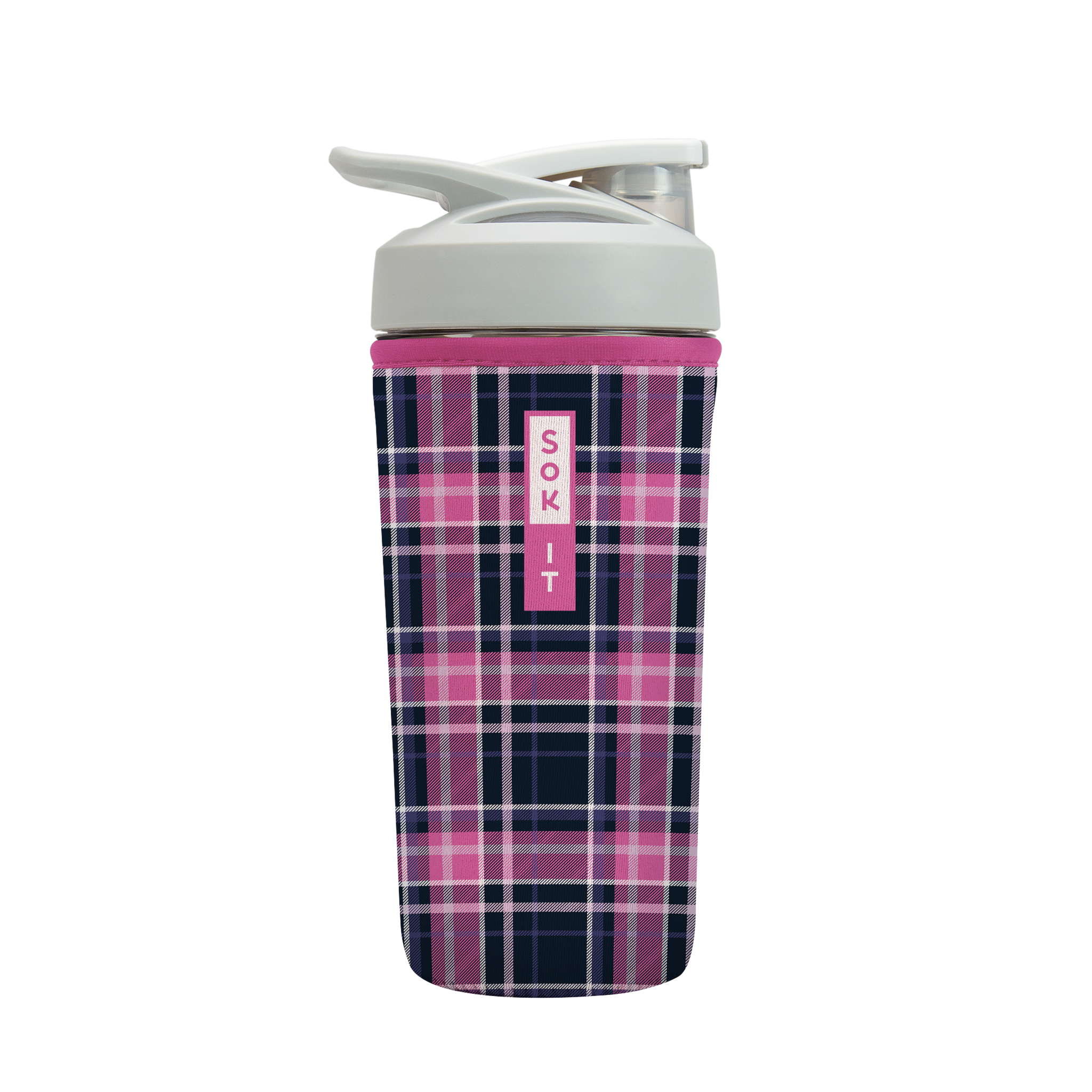 BotlSok for Blender Style Bottles - Berry Plaid