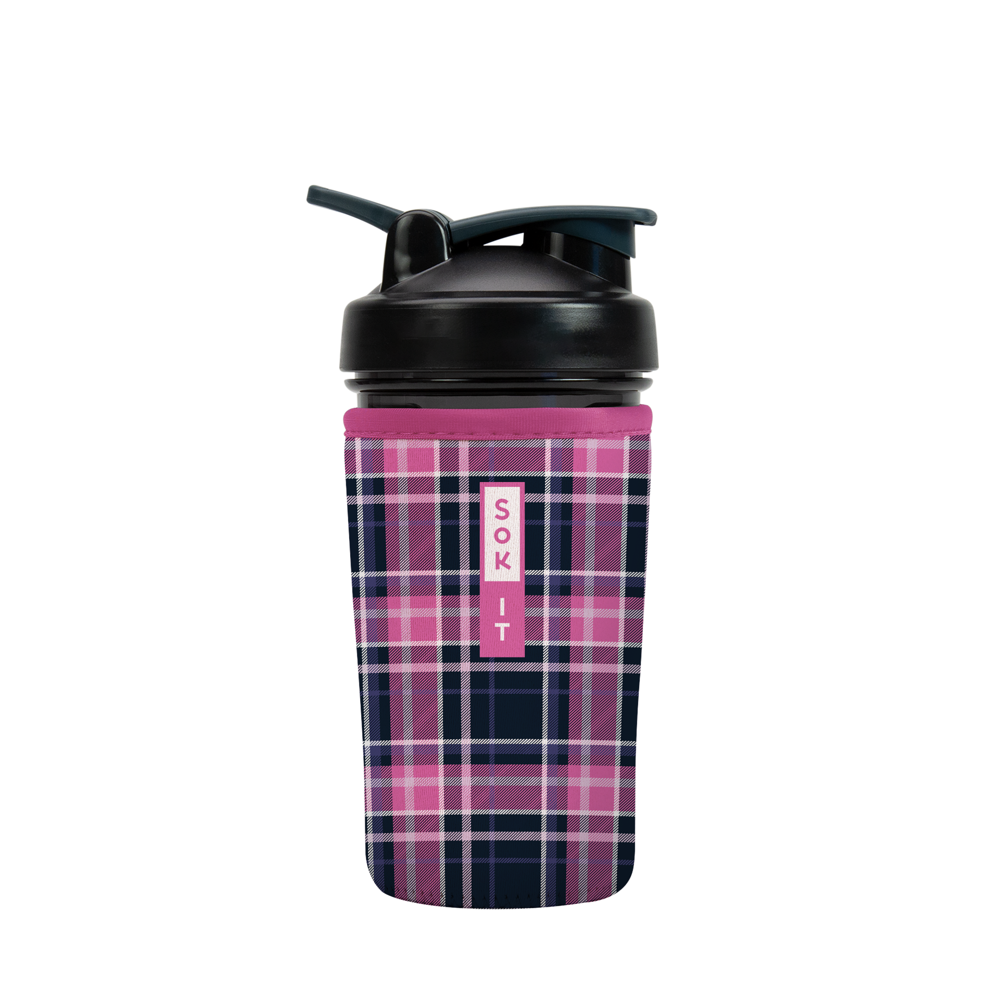 BotlSok for Blender Style Bottles - Berry Plaid