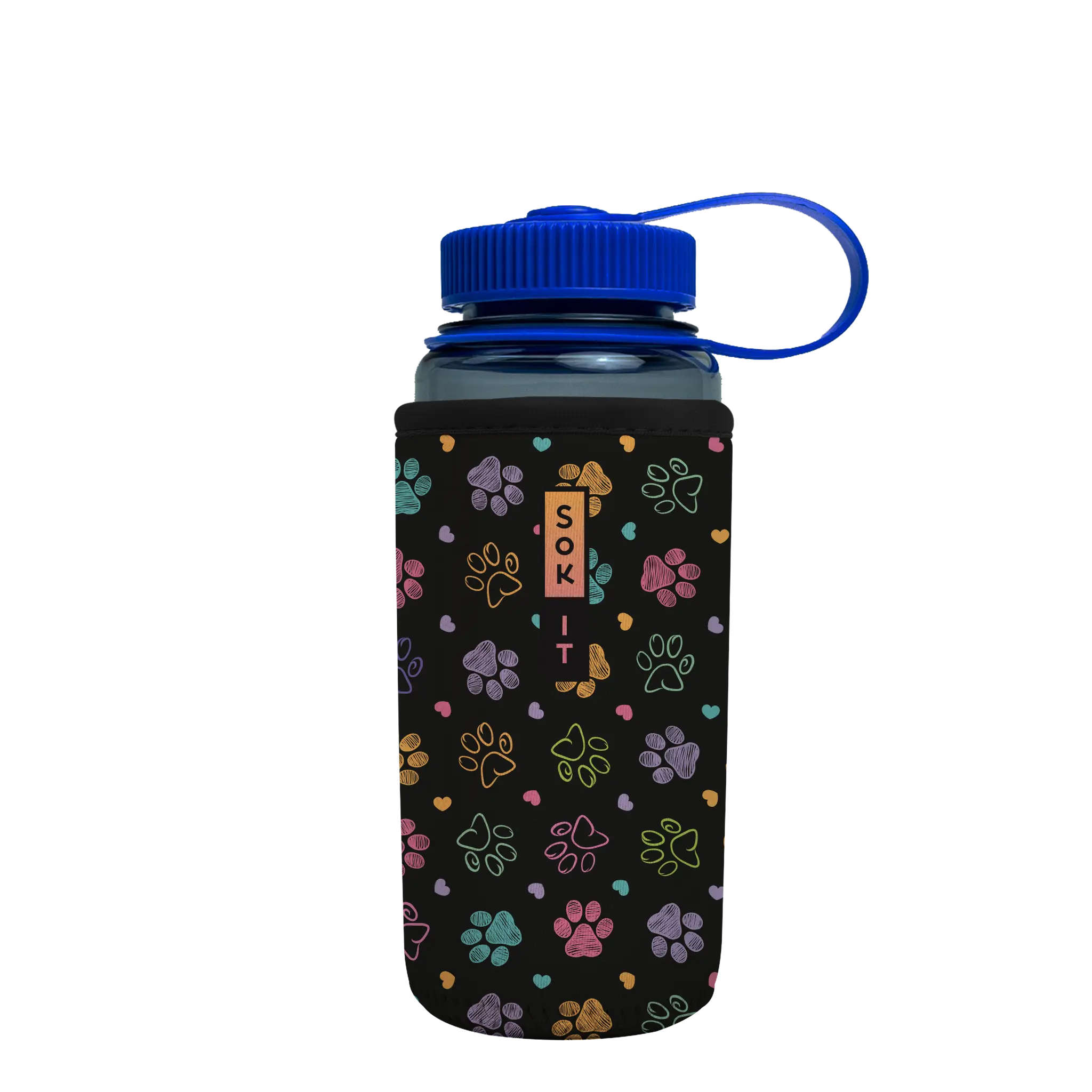 Sok-It BotlSok for CamelBak Style Bottles - Furry Footprints 16oz-CamelBak-Style-Bottle 12.99 BotlSok-Evergreen