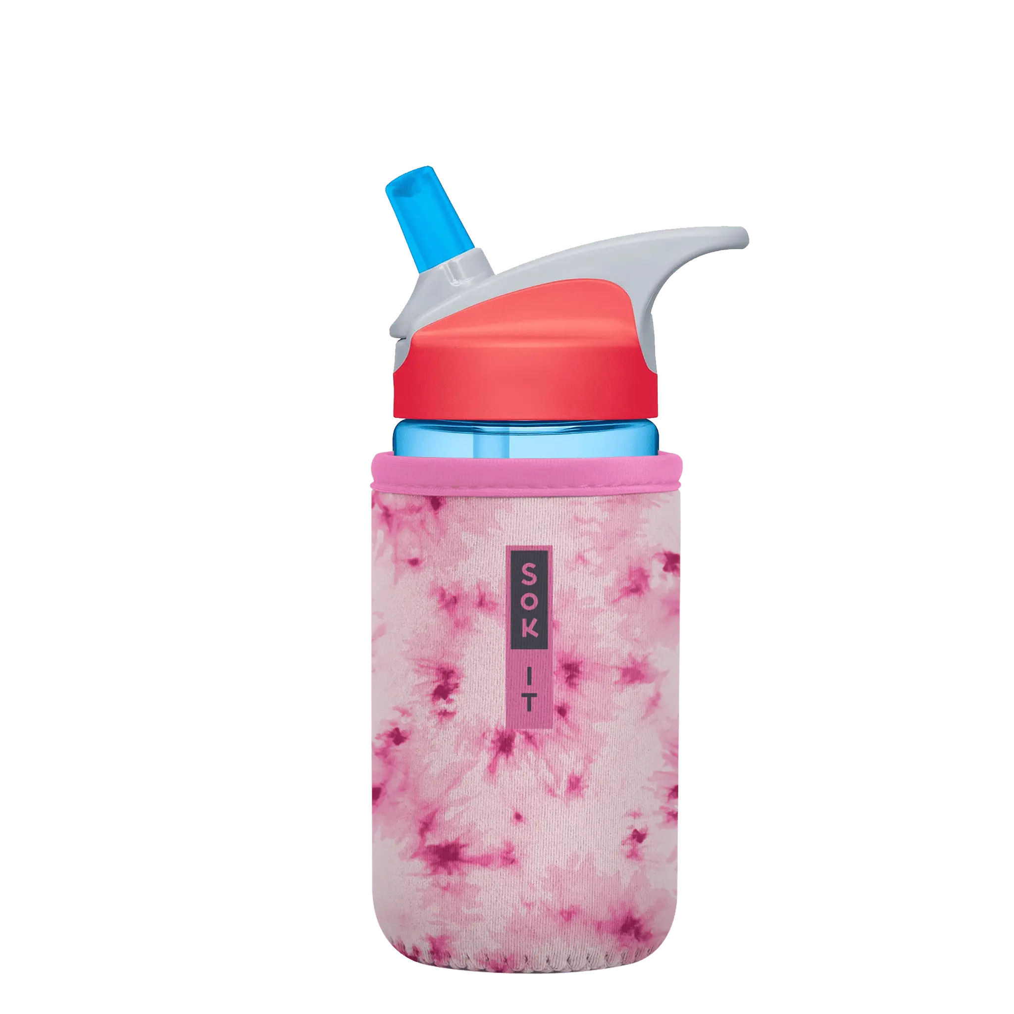 Sok-It BotlSok for CamelBak Style Bottles - Pink Splash Tie Dye 12oz 7.48 BotlSok-TieDye