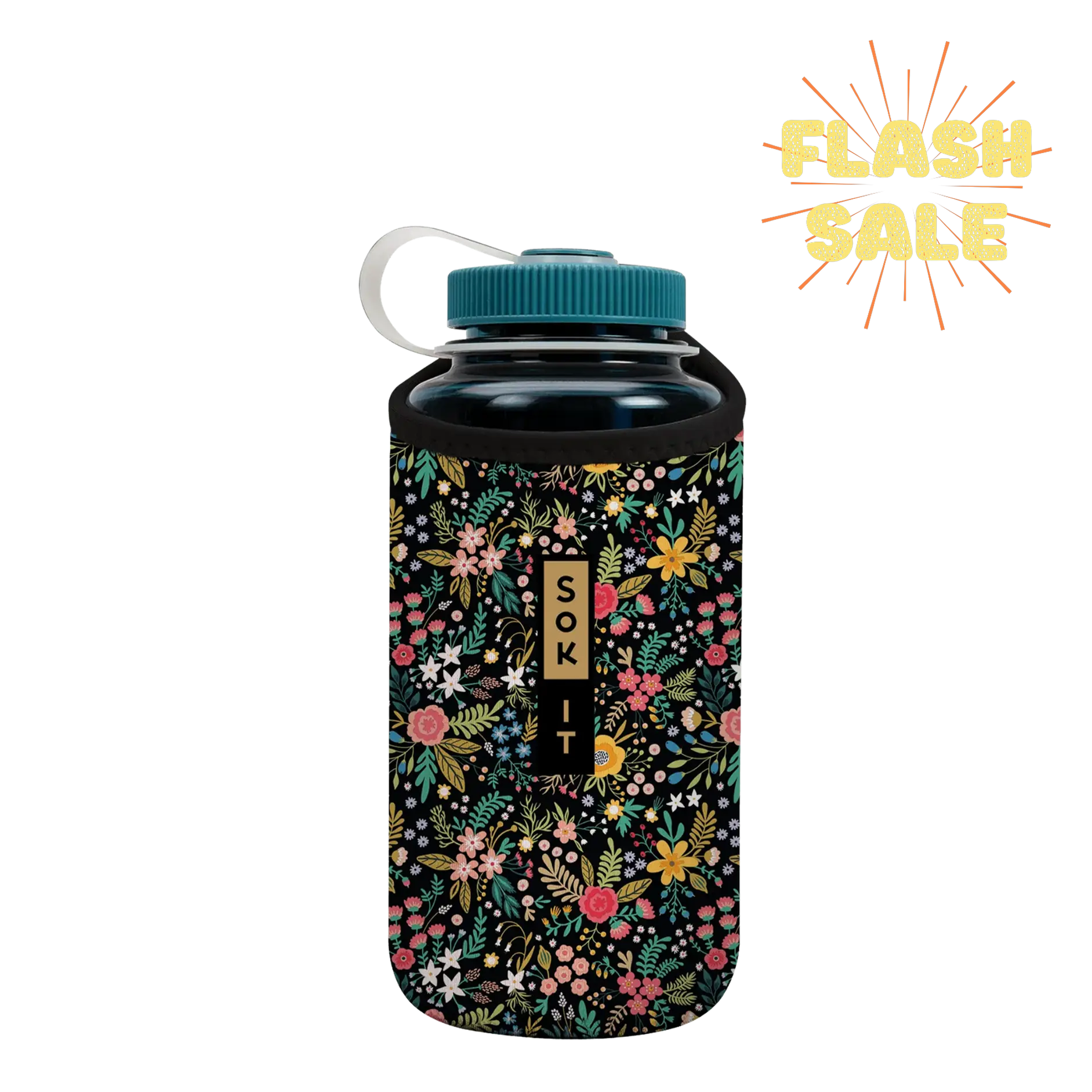 Sok-It BotlSok for Nalgene Style Bottles - Black English Garden Picnic   BotlSok-Evergreen
