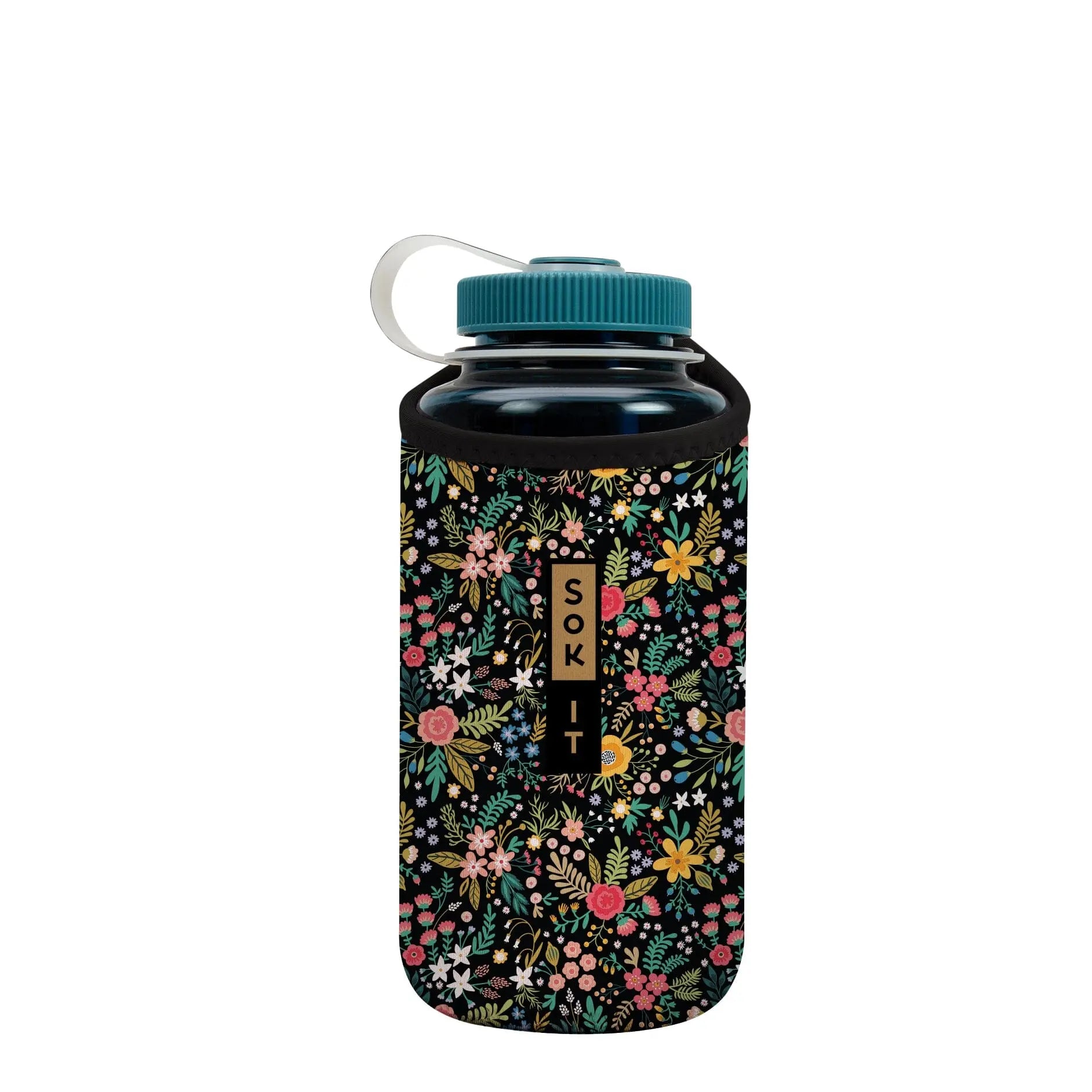 Sok-It BotlSok for Nalgene Style Bottles - Black English Garden Picnic   BotlSok-FW Floral