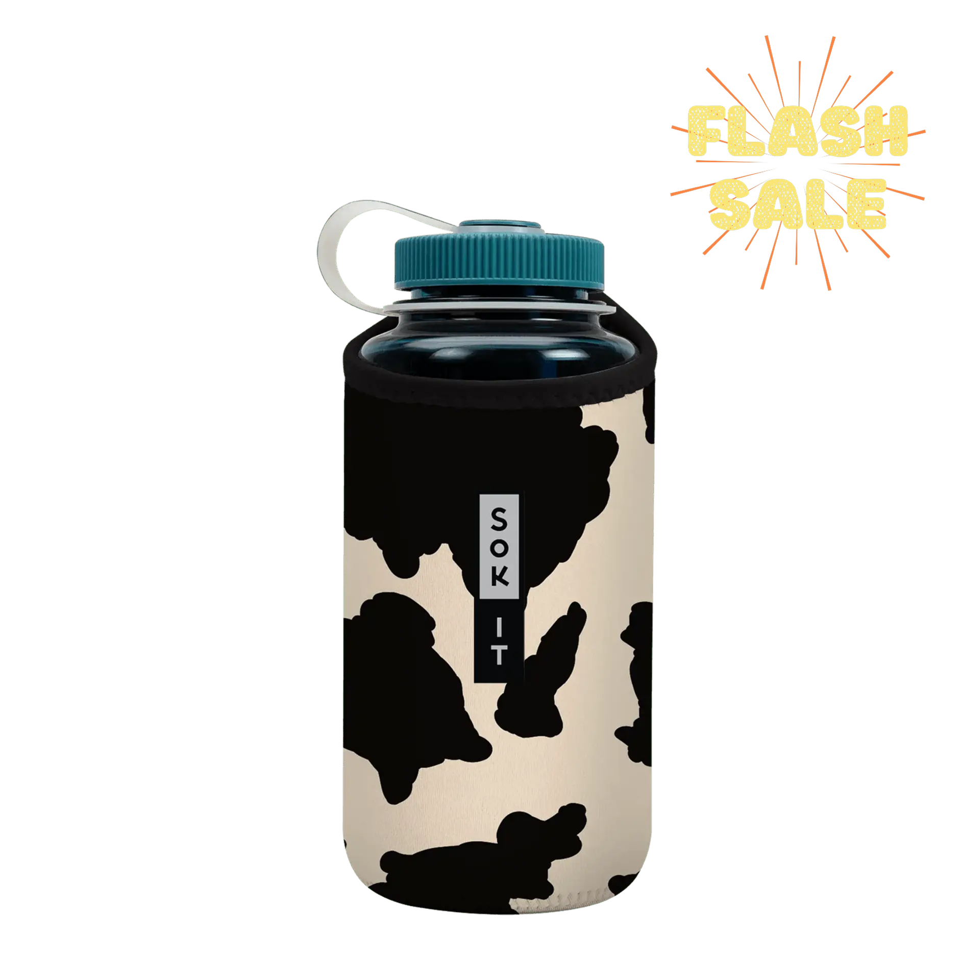 Sok-It BotlSok for Nalgene Style Bottles - Cow Print   BotlSok-Animal Prints