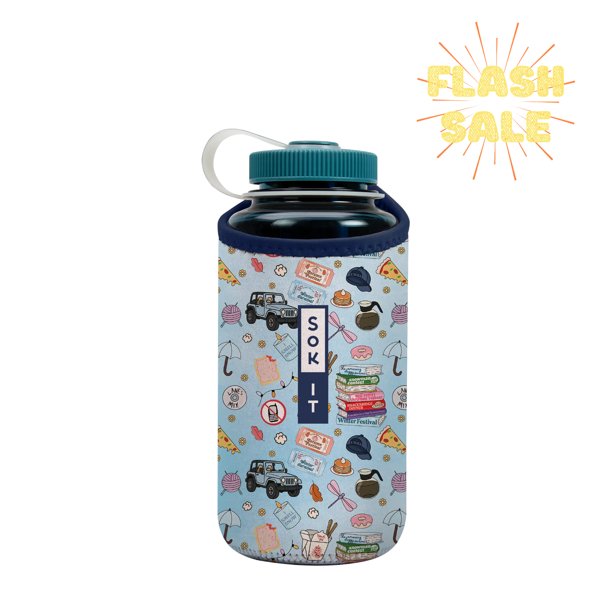 Sok-It BotlSok for Nalgene Style Bottles - Fast Talker   BotlSok-Evergreen