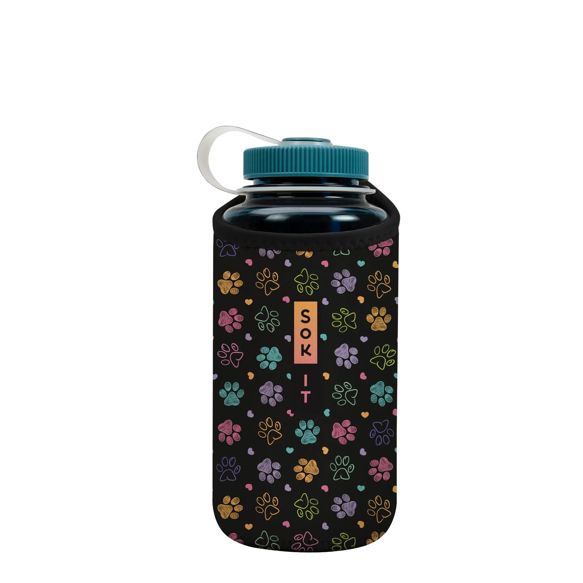Sok-It BotlSok for Nalgene Style Bottles - Furry Footprints   BotlSok-Evergreen