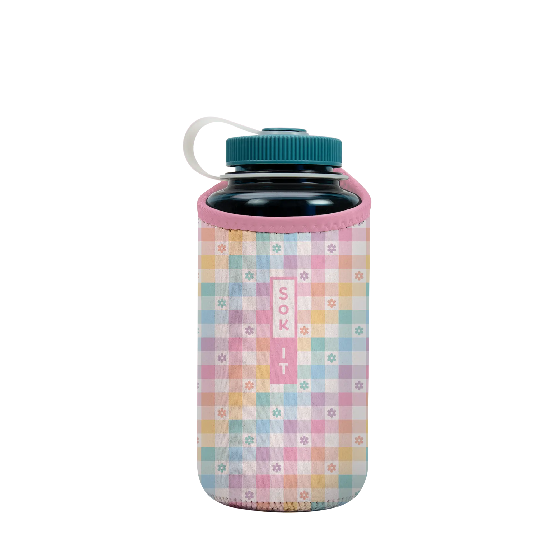 Sok-It BotlSok for Nalgene Style Bottles - Gingham Flowers   BotlSok-Spring Holiday