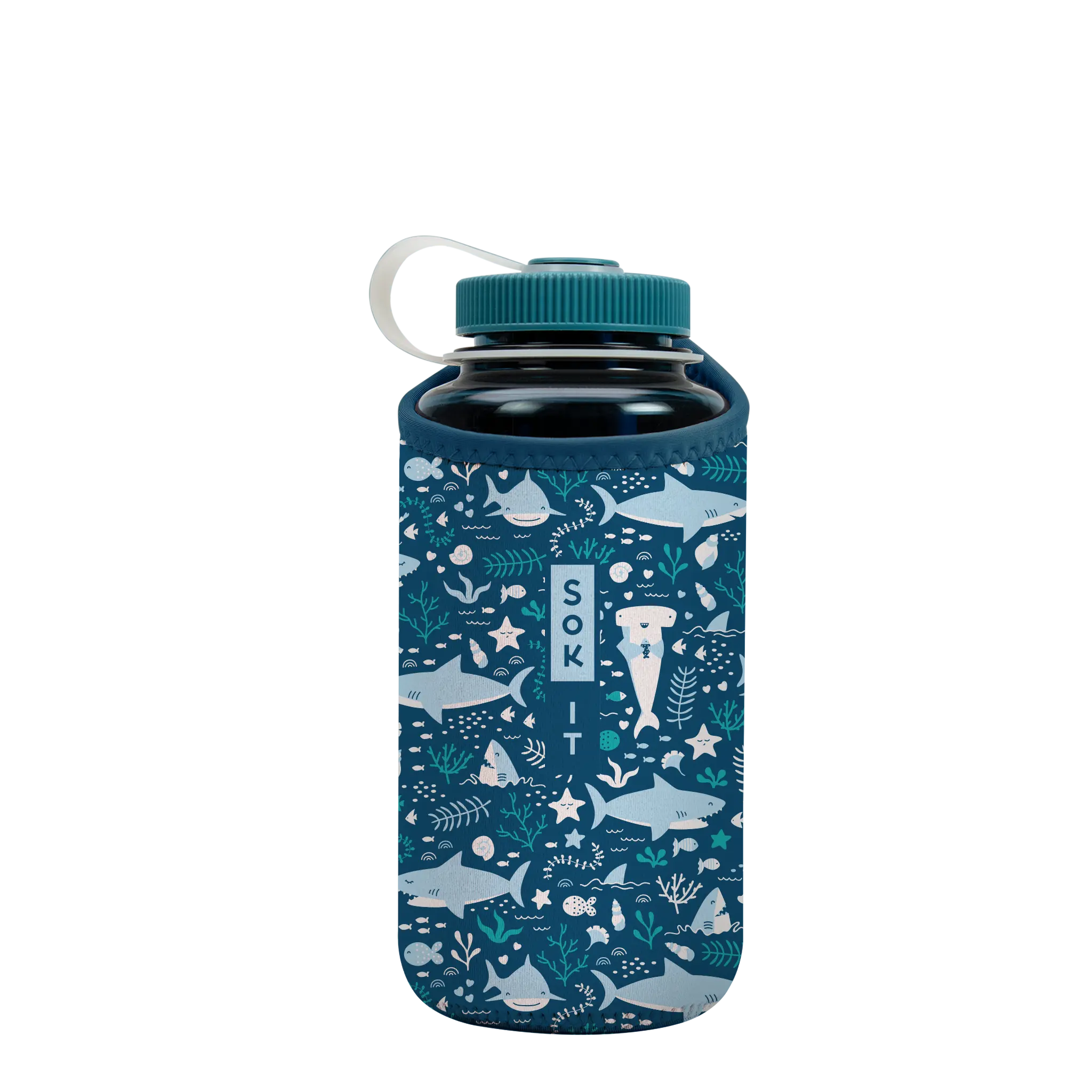 Sok-It BotlSok for Nalgene Style Bottles - Happy Sharks 32oz-Nalgene-Bottle 15.99 BotlSok-Summer Holiday
