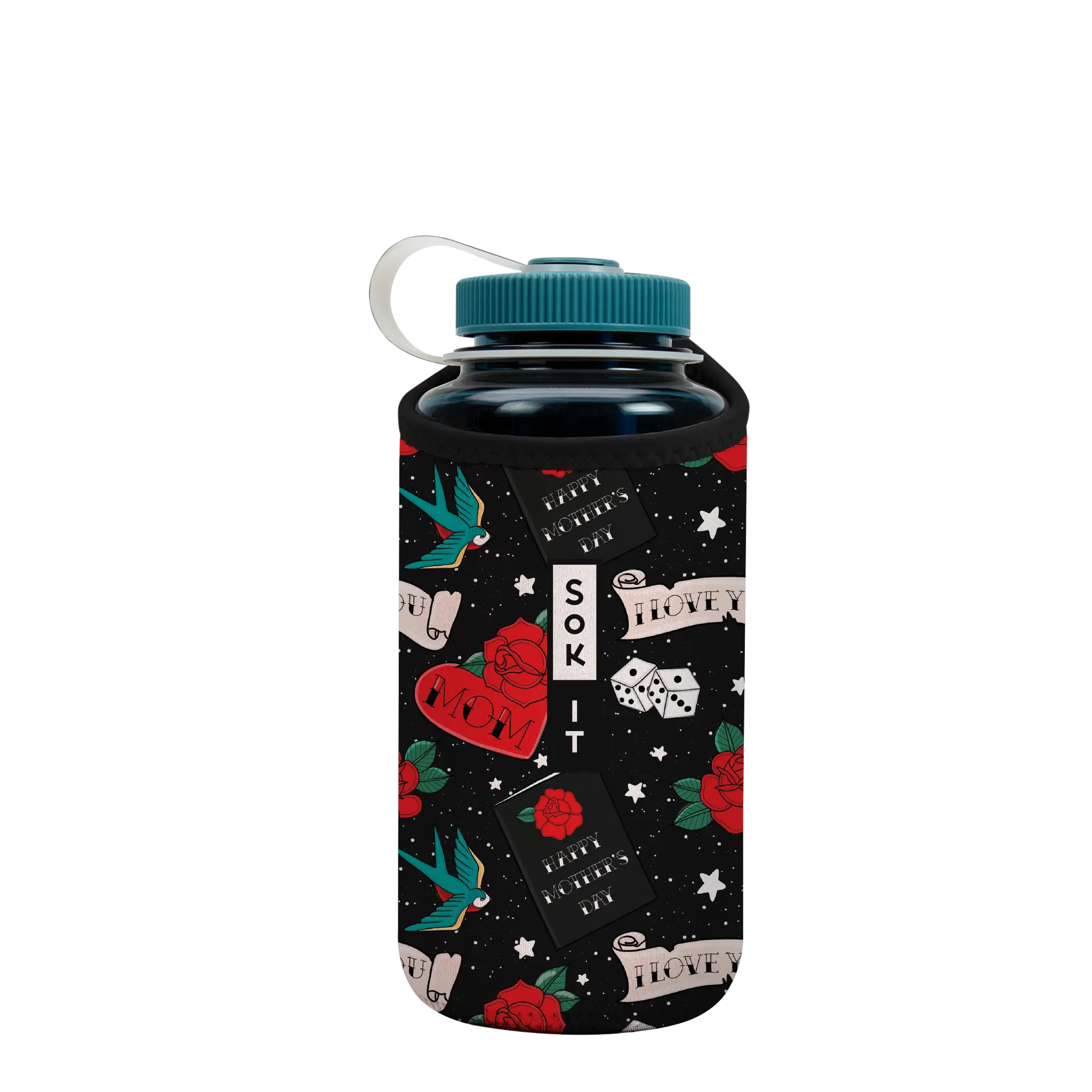 Sok-It BotlSok for Nalgene Style Bottles - Heart & Soul   BotlSok-Spring Holiday