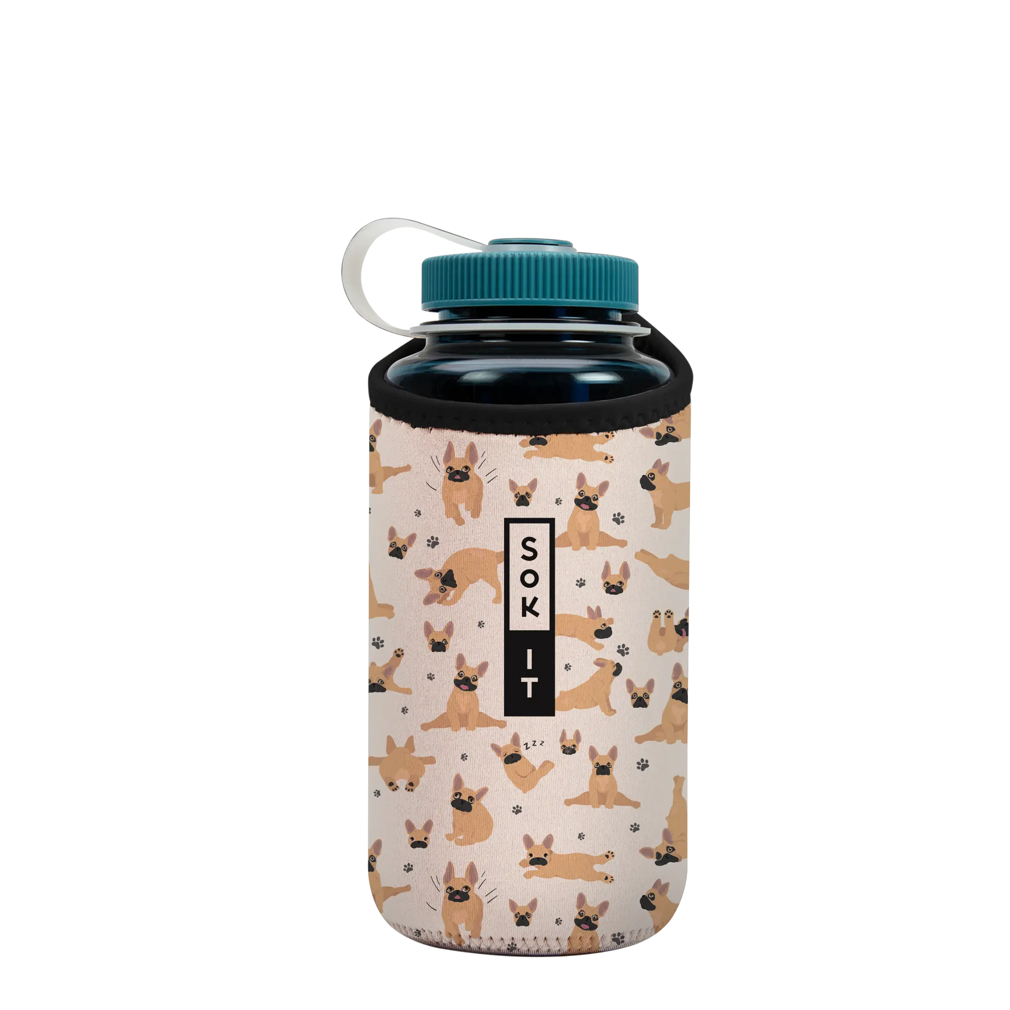 Sok-It BotlSok for Nalgene Style Bottles - Pardon My Frenchie   BotlSok-Evergreen