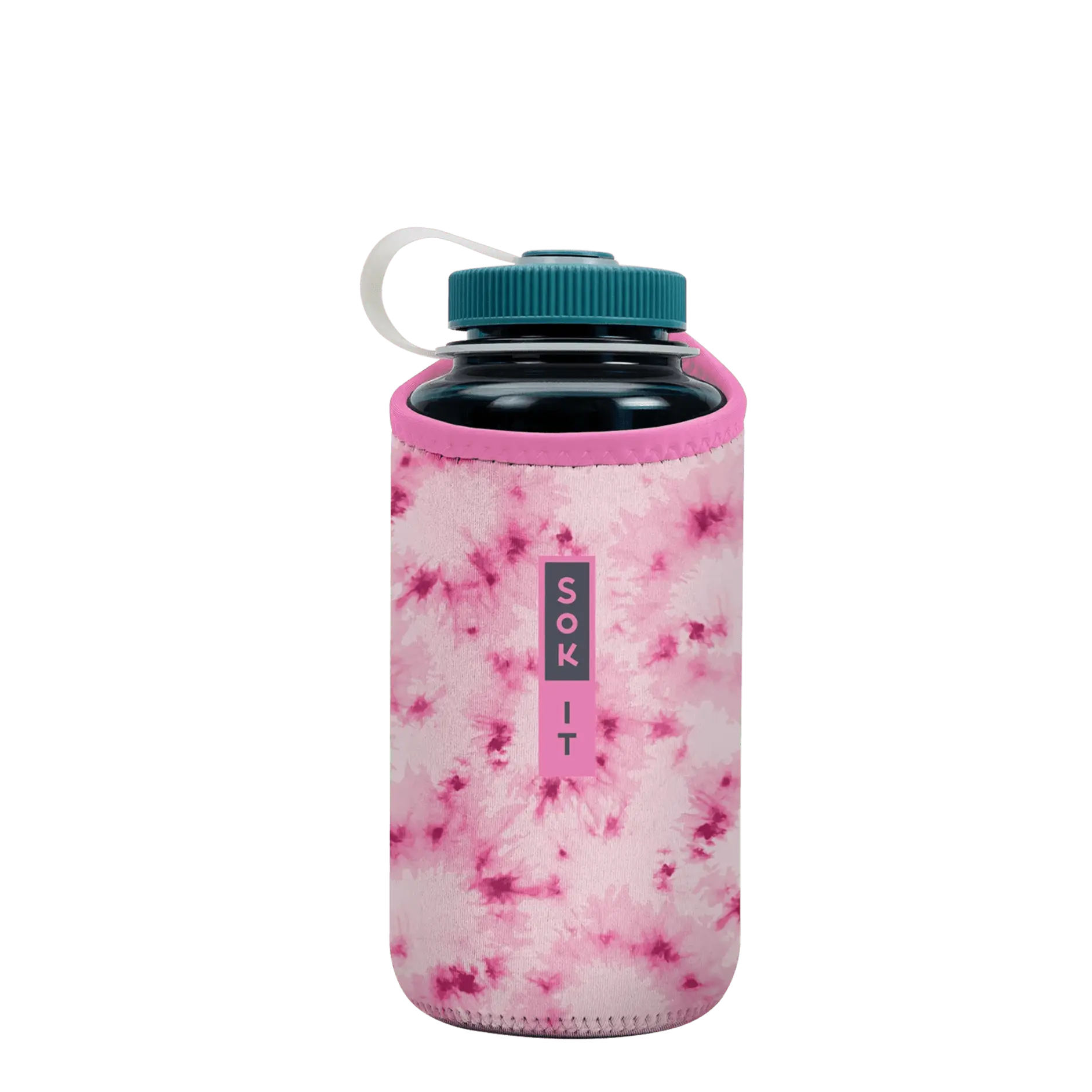 Sok-It BotlSok for Nalgene Style Bottles - Pink Splash Tie Dye   BotlSok-TieDye