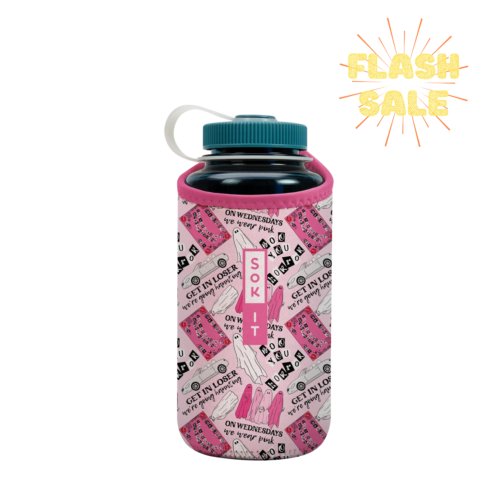 Sok-It BotlSok for Nalgene Style Bottles - She Doesn't Even Ghost Here   BotlSok-Halloween Holiday