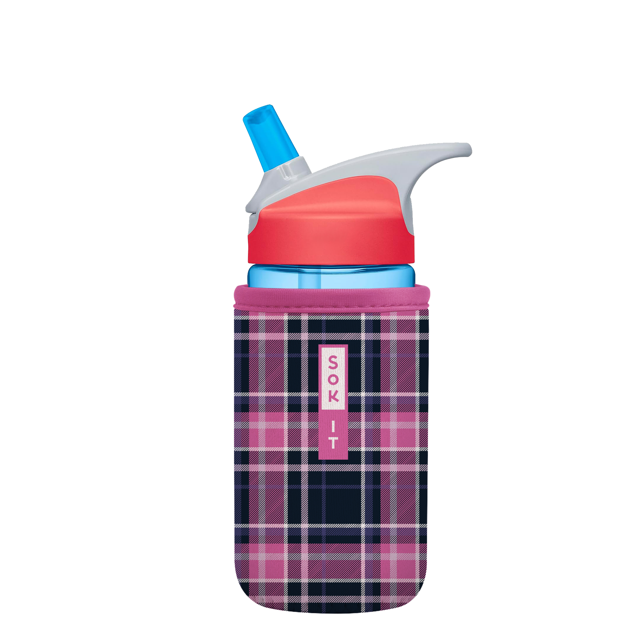 BotlSok for Water Bottles - Berry Plaid