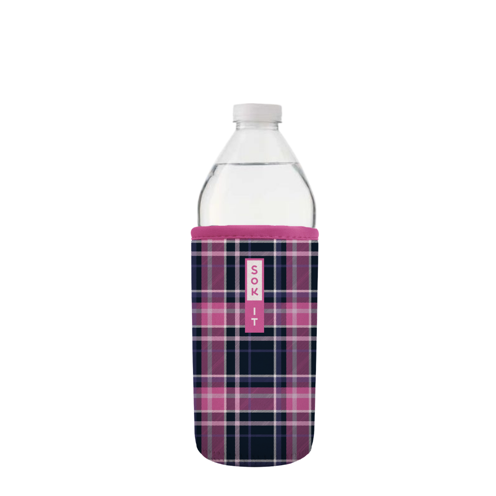 BotlSok for Water Bottles - Berry Plaid