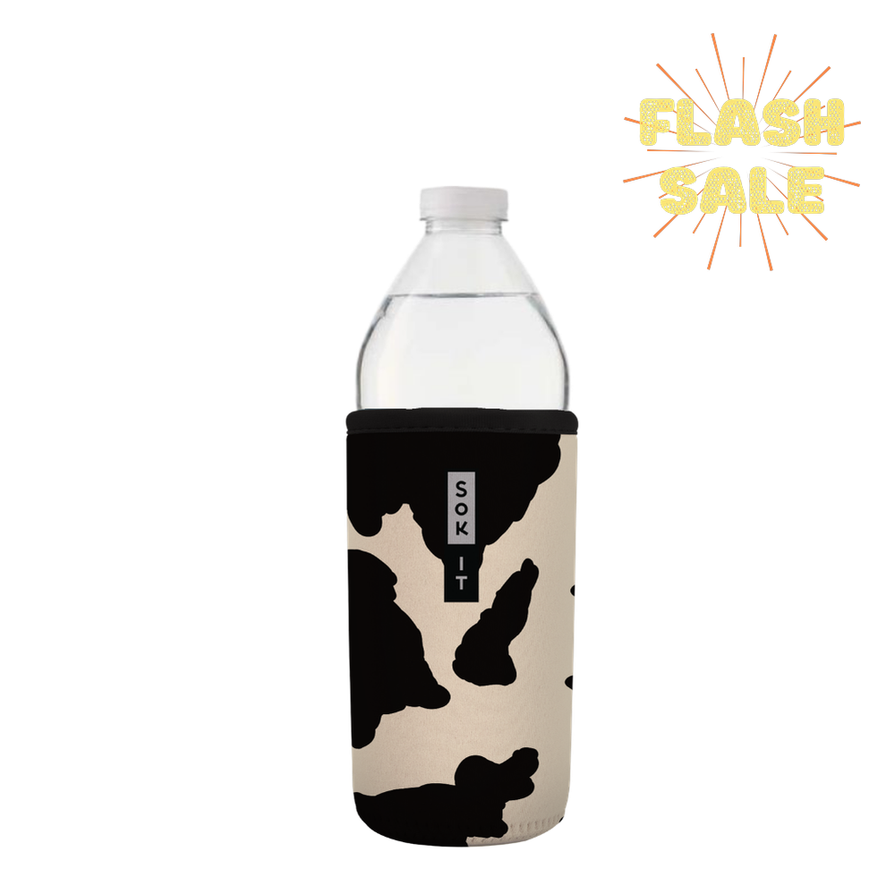 BotlSok for Water Bottles - Cow Print