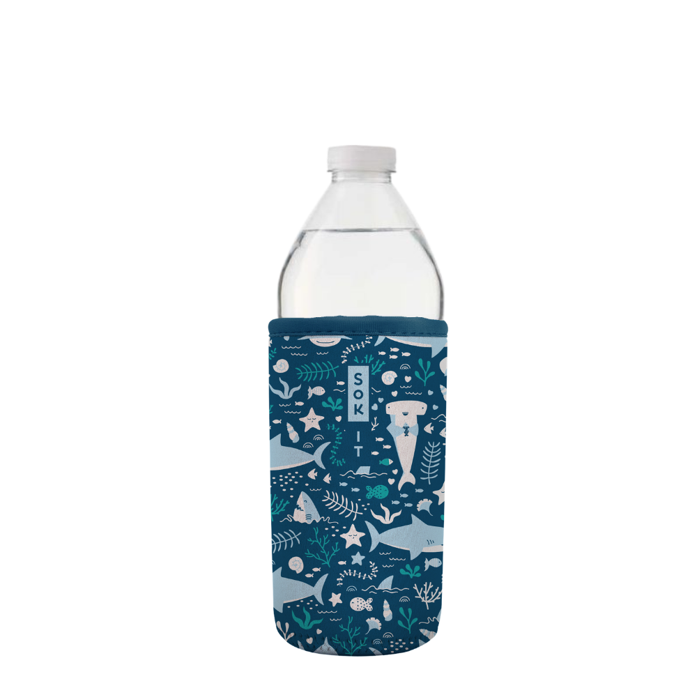 BotlSok for Water Bottles - Happy Sharks