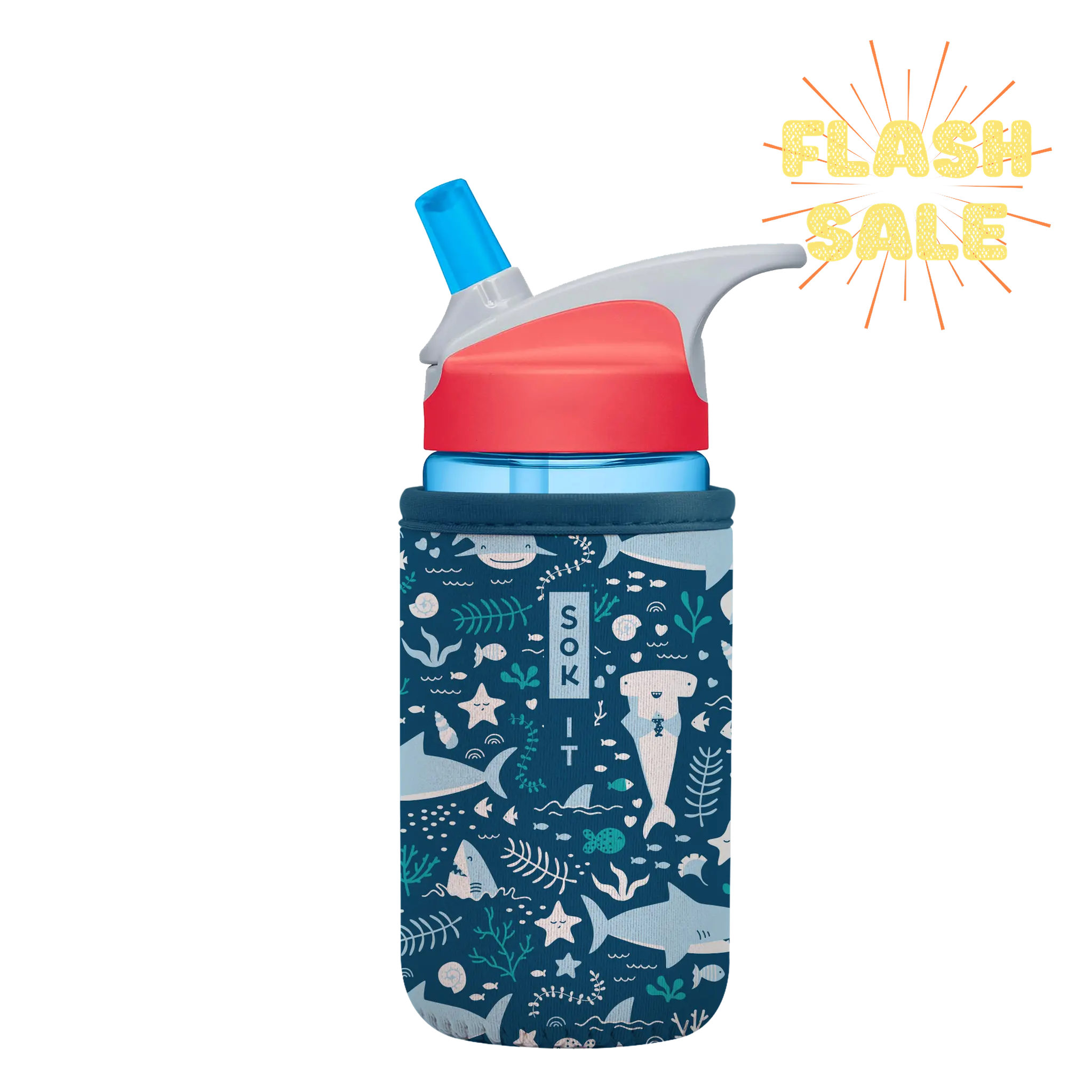 Sok-It BotlSok for CamelBak Style Bottles - Happy Sharks 12oz-CamelBak-Style-Bottle 9.99 BotlSok-Summer Holiday