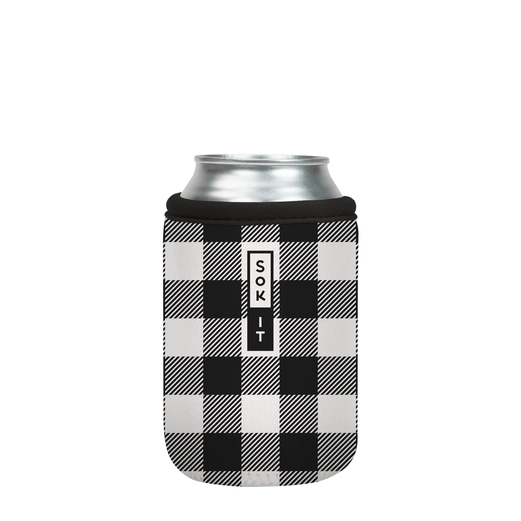 Sok-It CanSok - B&W Buffalo Check 12oz-Can 12.99 CanSok-Plaids