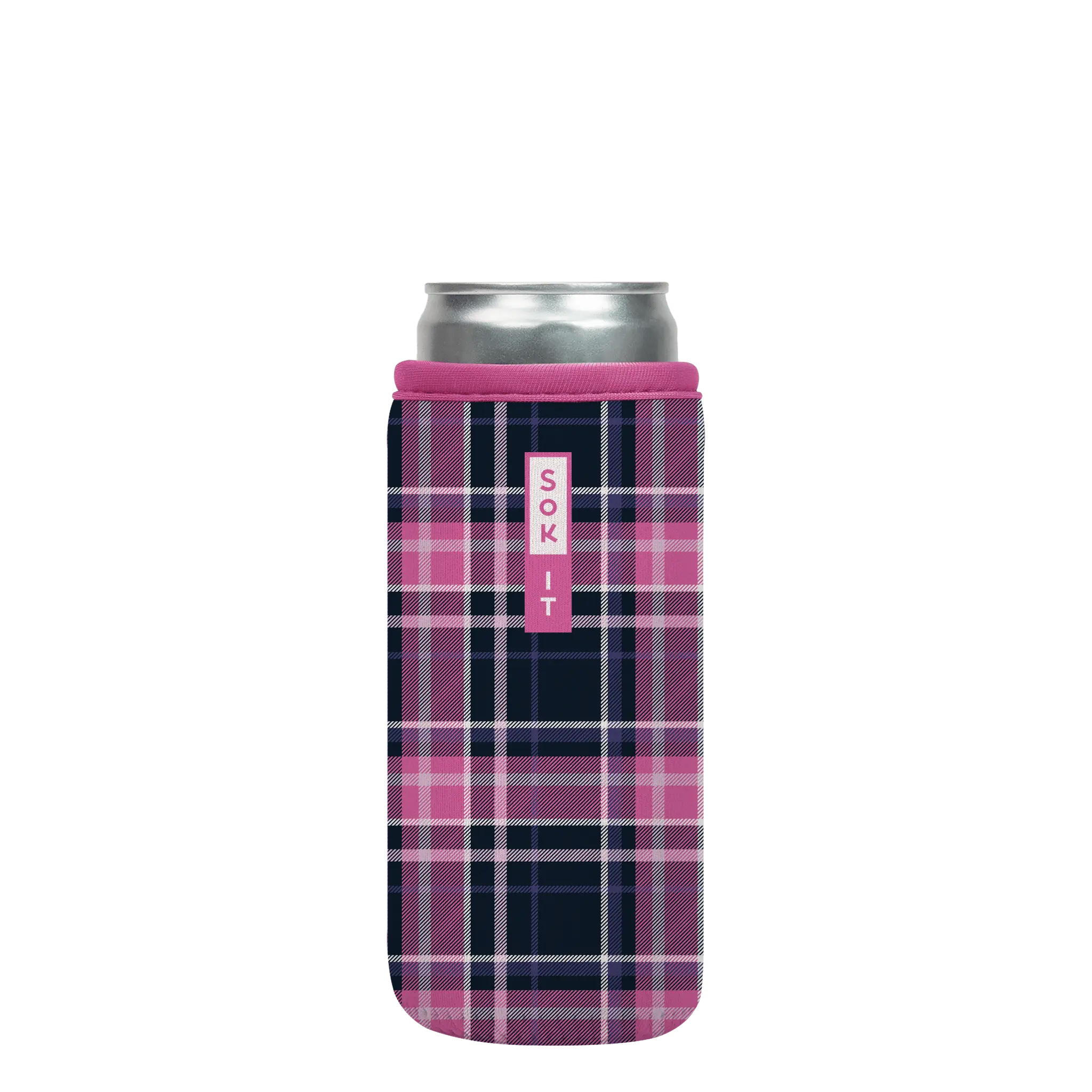 Sok-It CanSok - Berry Plaid 12oz-Slim-Can 12.99 CanSok-Plaids