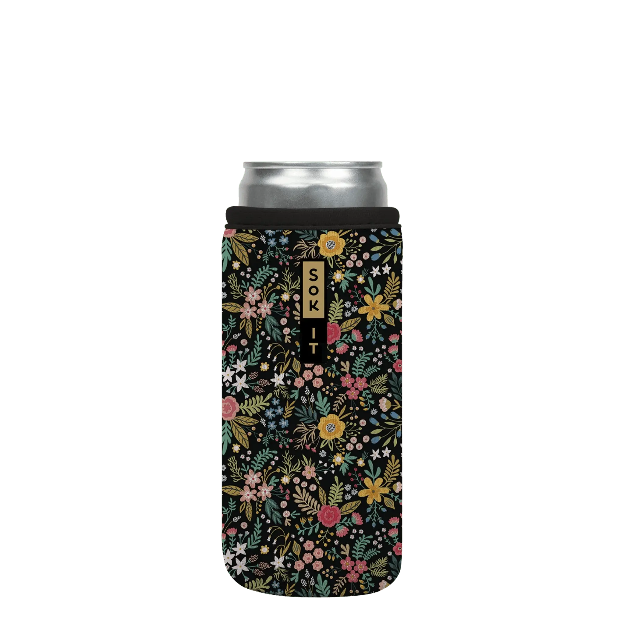 Sok-It CanSok - Black English Garden Picnic 12oz-Slim 12.99 CanSok-FW Floral