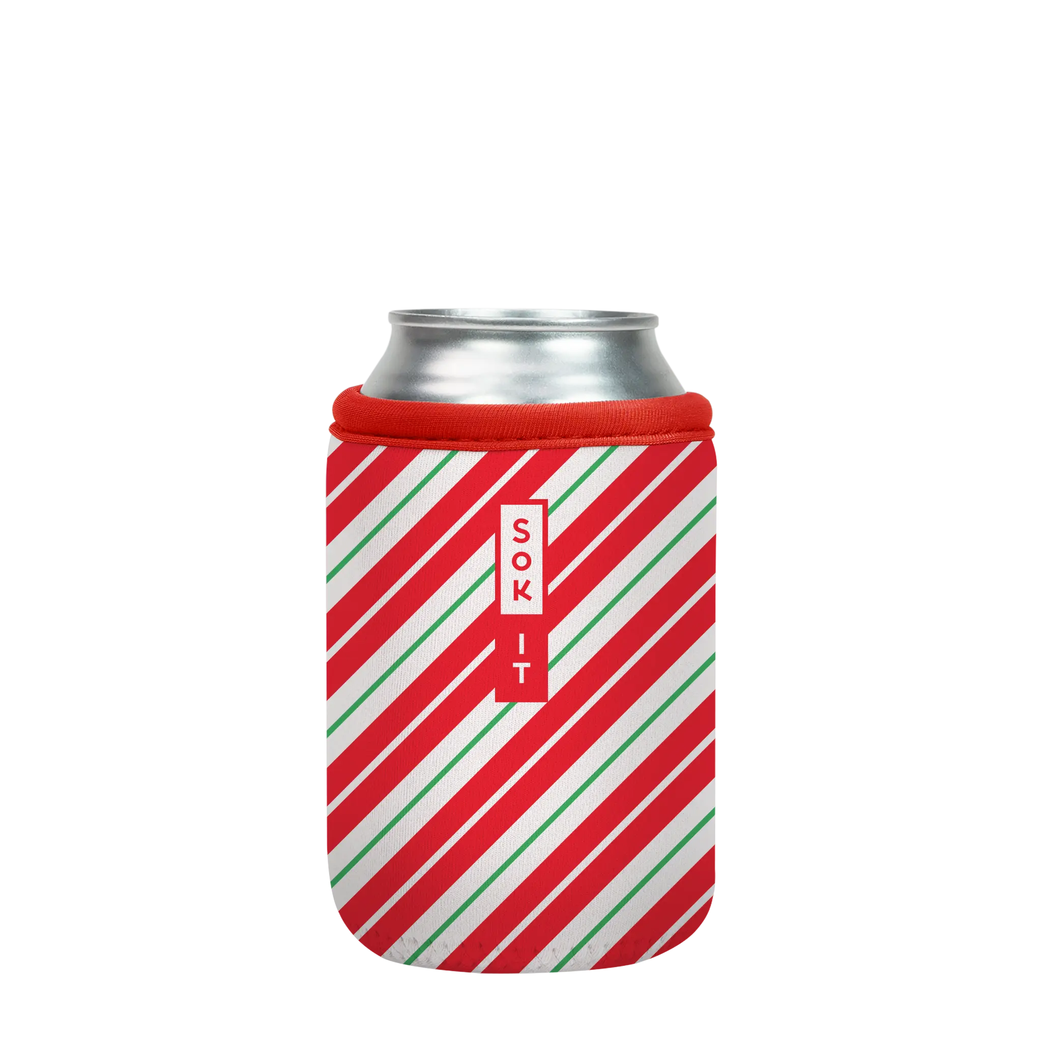 Sok-It CanSok - Candy Cane Stripes 12oz-Can 6.49 CanSok-Winter Holiday