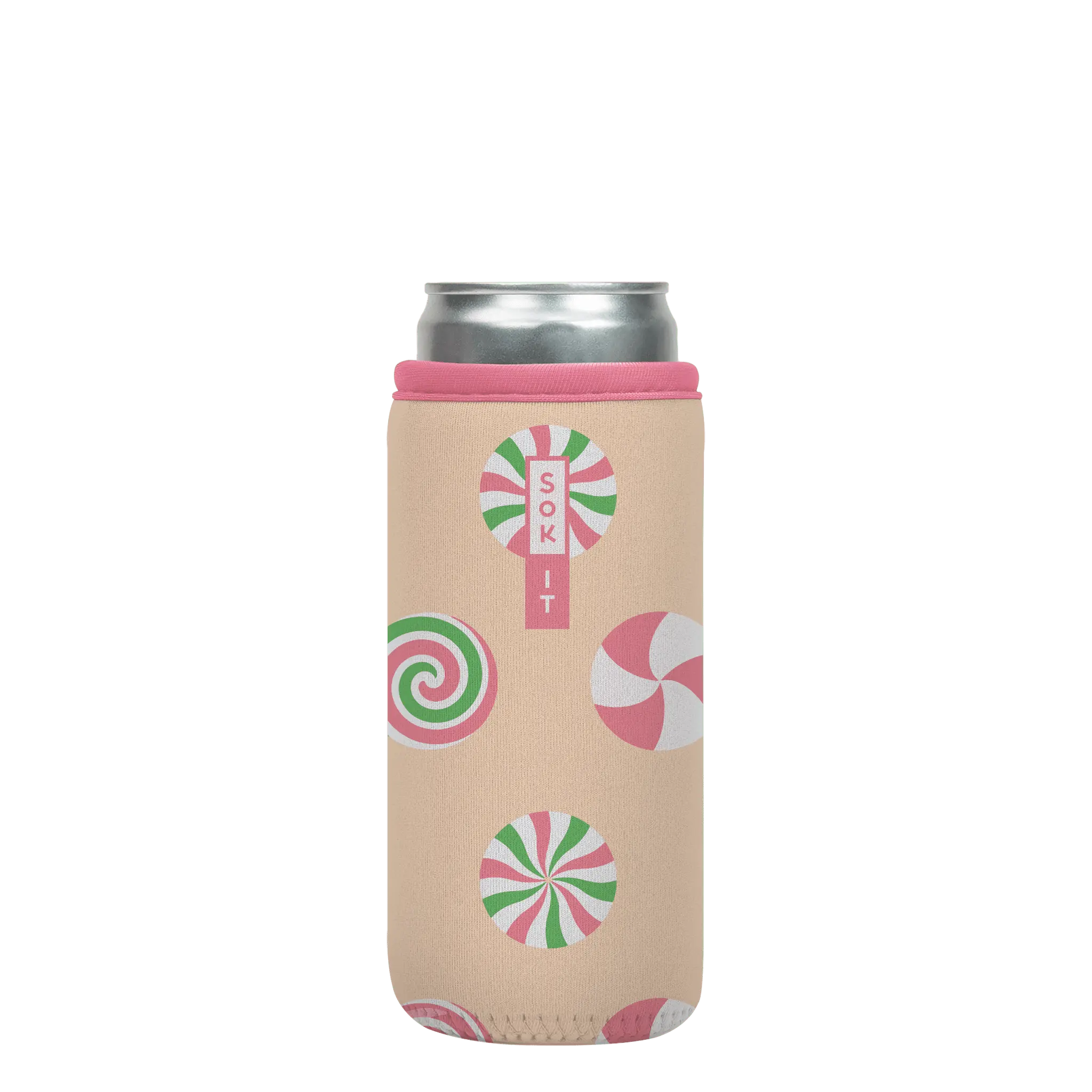 Sok-It CanSok - Candy Lane 12oz-Slim-Can 9.08 CanSok-Winter Holiday