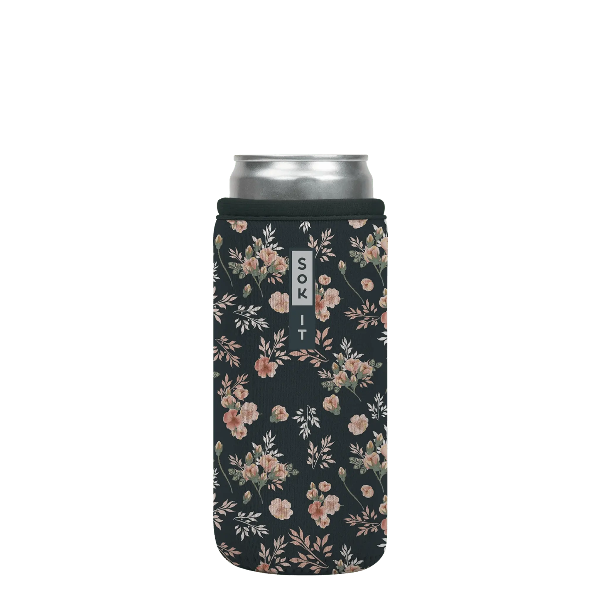 Sok-It CanSok - Grey Rose 12oz-Slim 9.08 CanSok-FW Floral