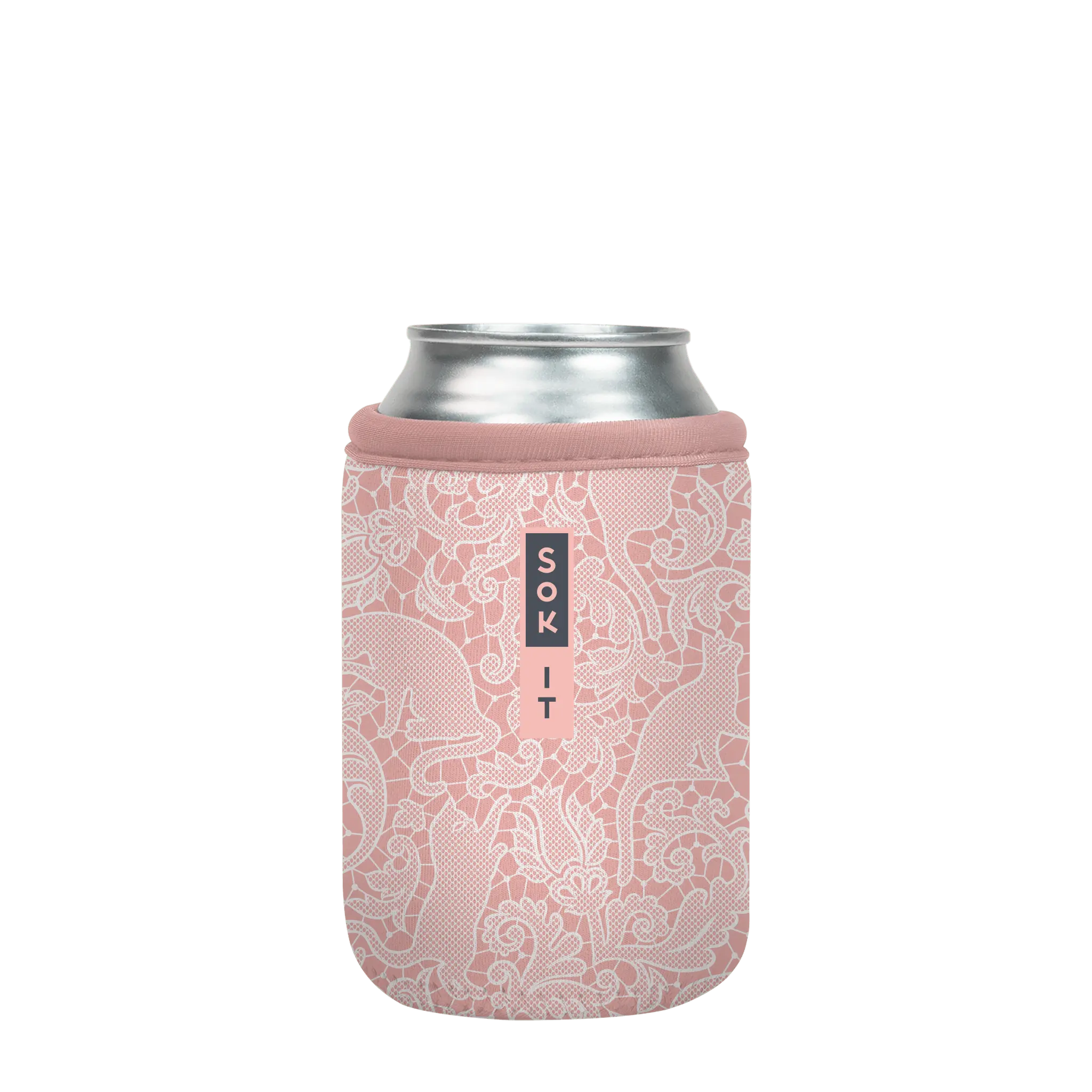 Sok-It CanSok - Paisley Pink Cats 12oz-Can 12.99 CanSok-Animals