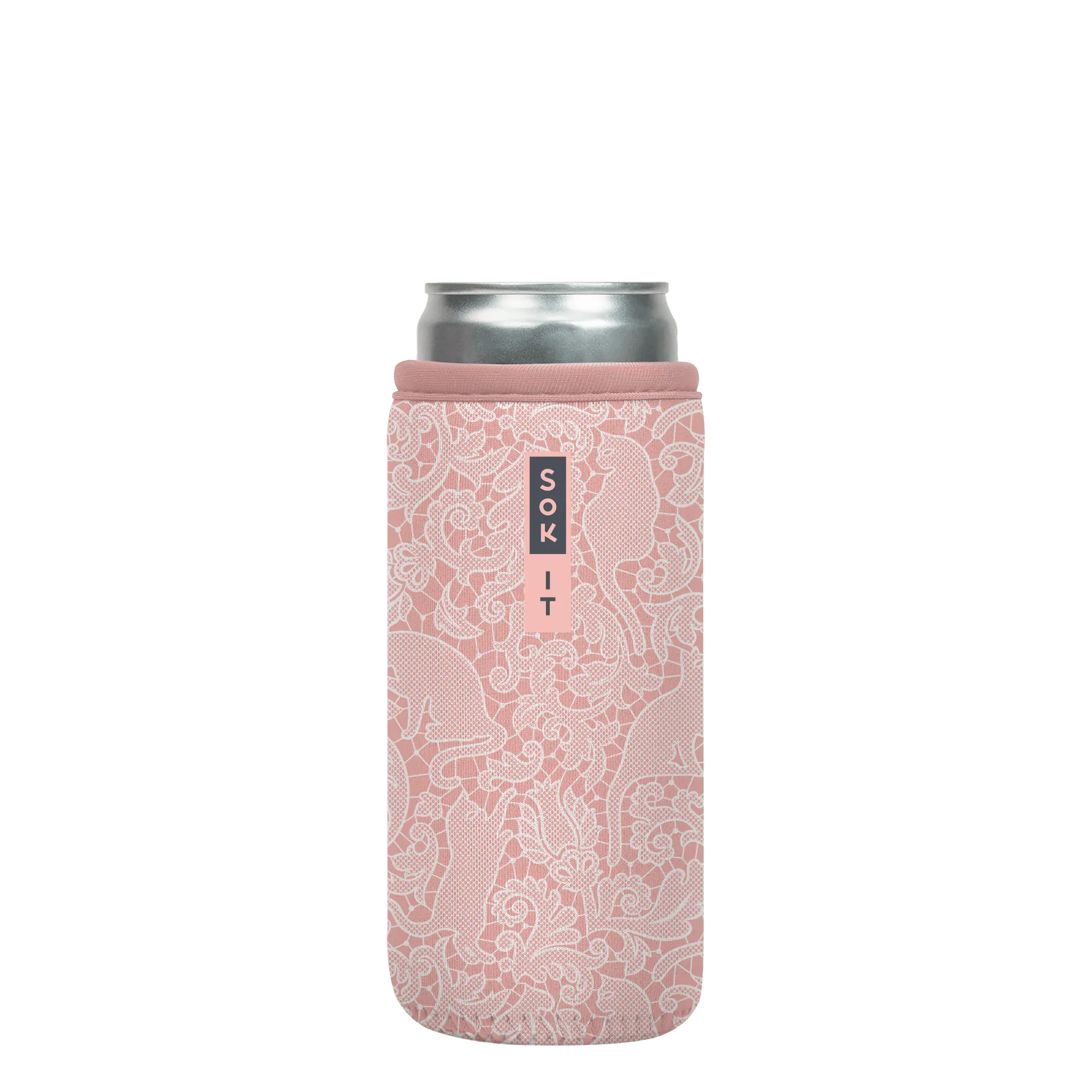 Sok-It CanSok - Paisley Pink Cats 12oz-Slim 12.99 CanSok-Animals