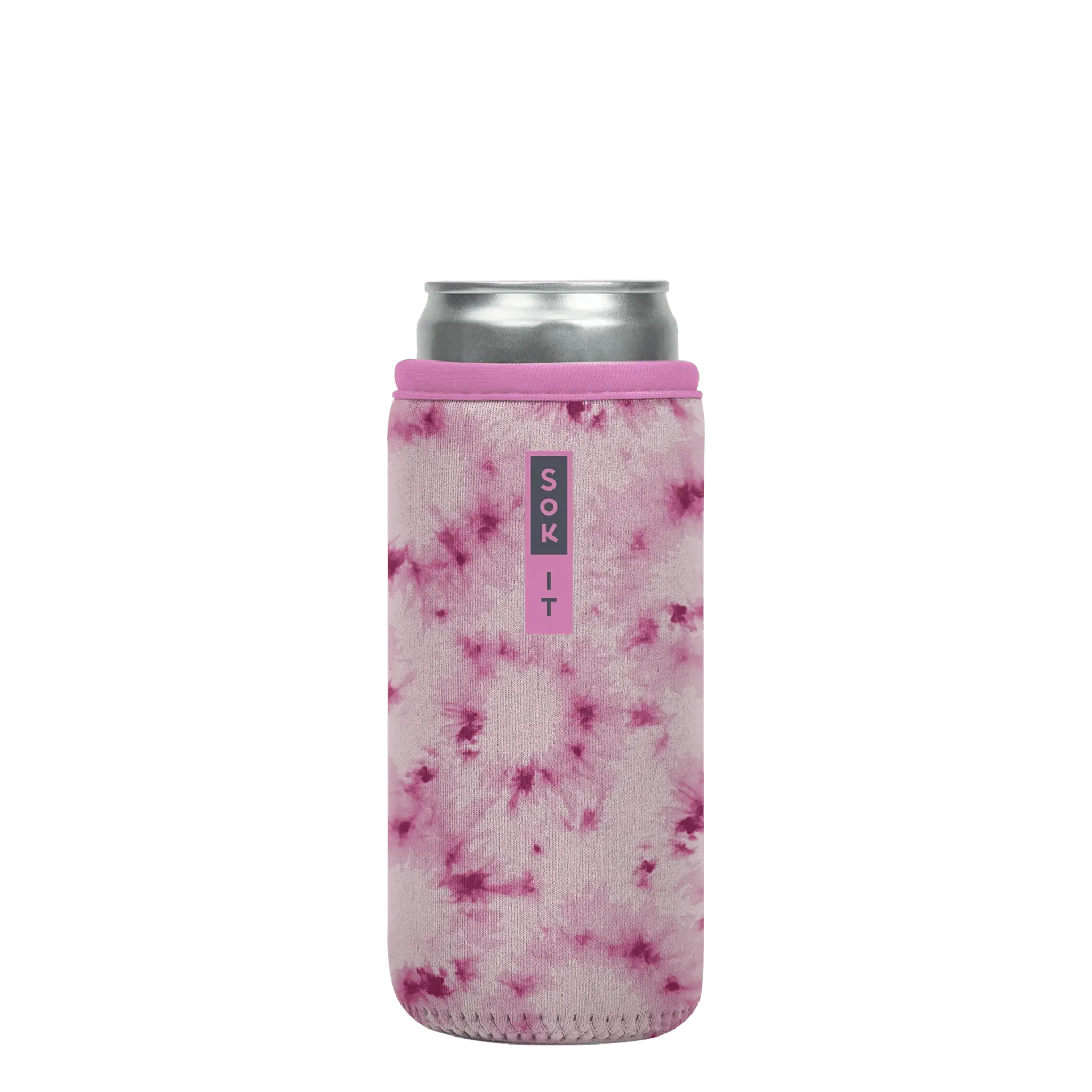 Sok-It CanSok - Pink Splash Tie Dye 12oz-Slim 9.73 CanSok-TieDye