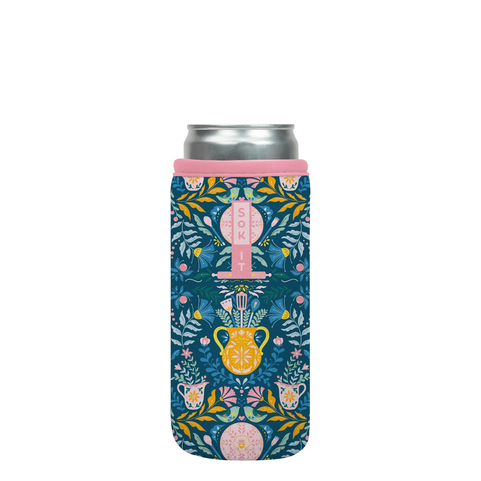 Sok-It CanSok - Wild-Flour 12oz-Slim-Can 8.43 CanSok-FW Floral