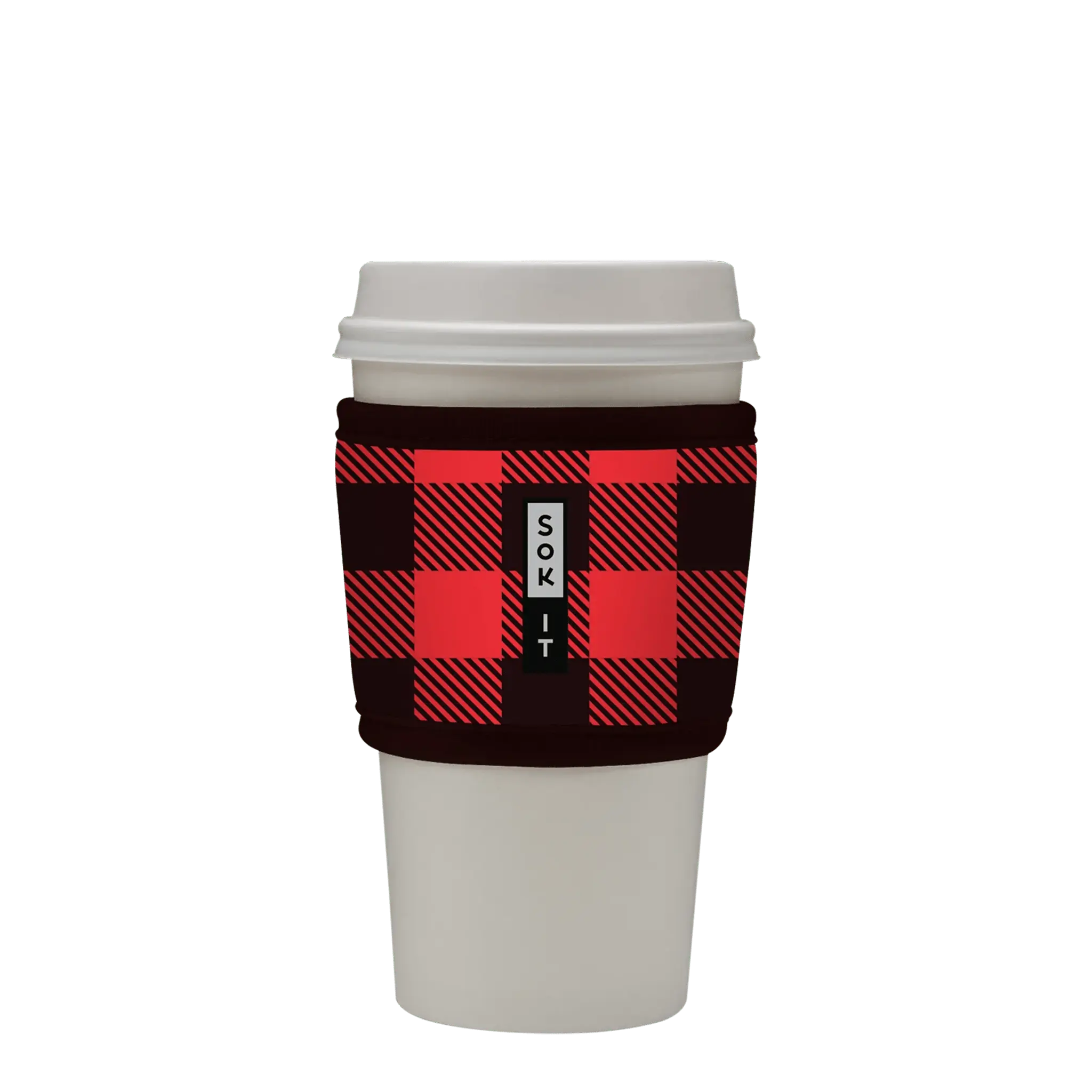 Sok-It HotSok Reusable Hot Coffee Sleeve, Buffalo Check