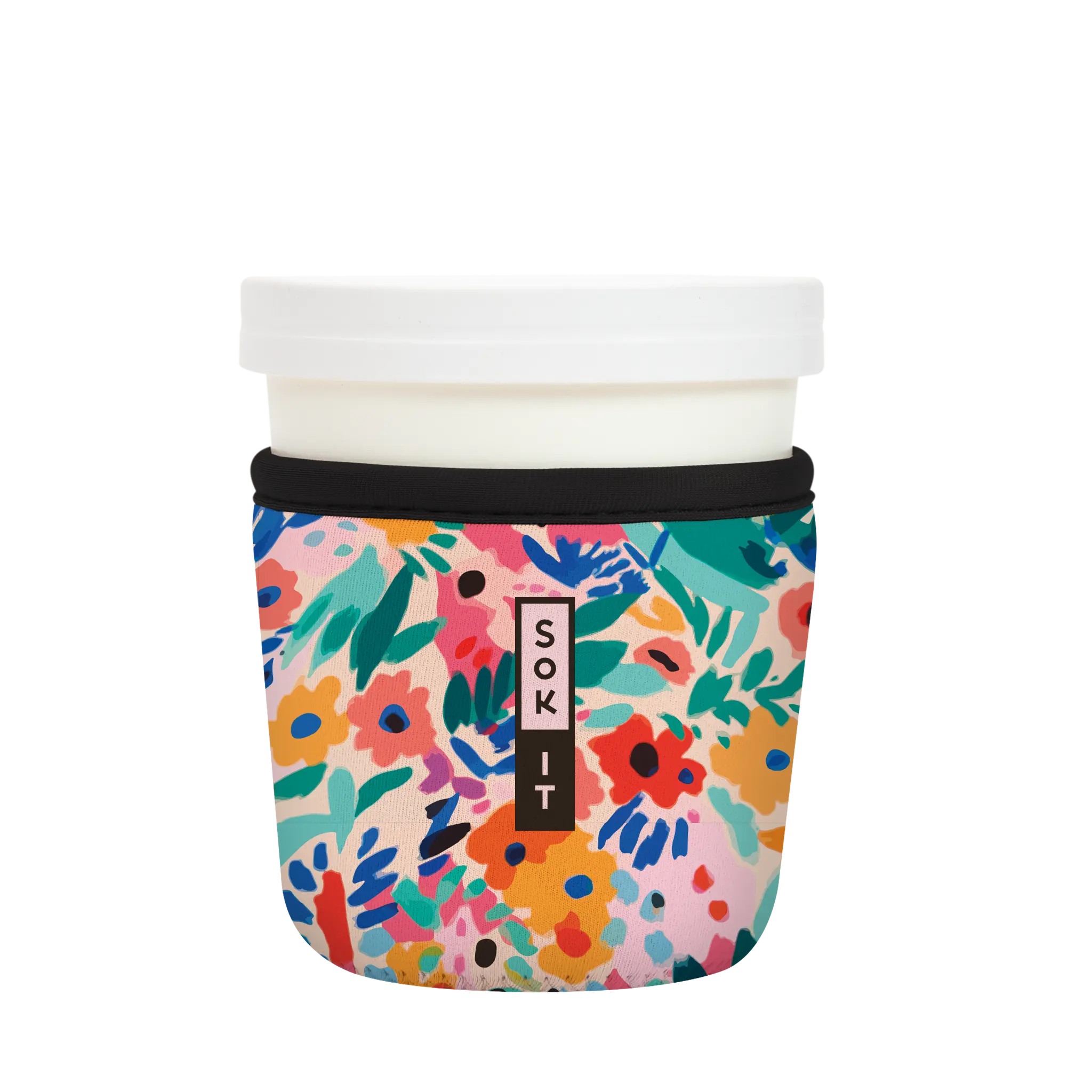 Sok-It IceCreamSok - Abstract Floral 16oz-Ice-Cream-Pint 14.99 IceCreamSok-Evergreen