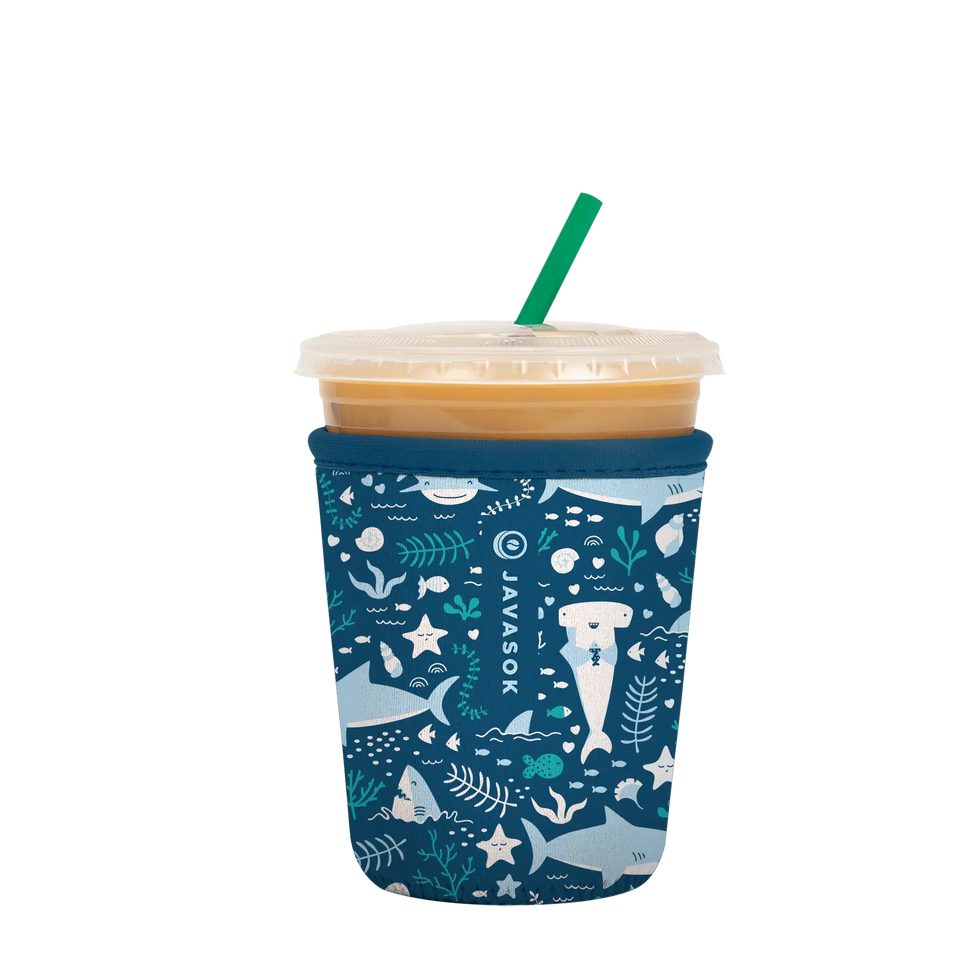 Happy Sharks Iced Coffee Sleeve – JavaSok | Sok-It