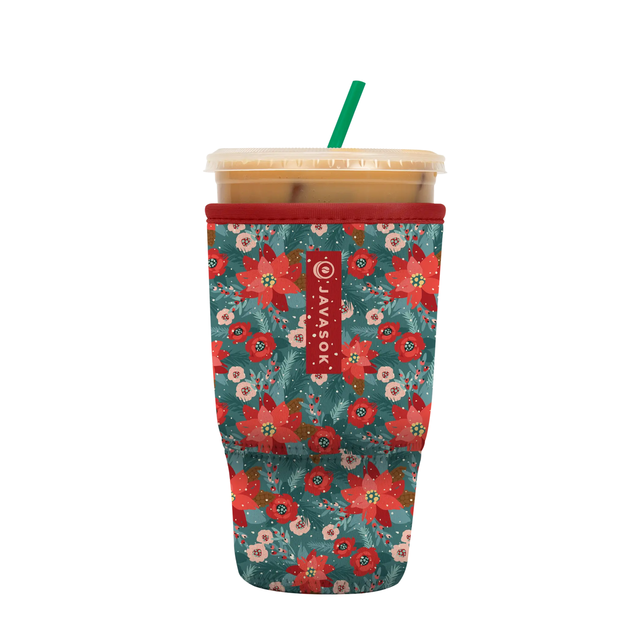 Sok-It JavaSok - Pastel Poinsettias Large-30-32oz 8.99 JavaSok-Winter Holiday