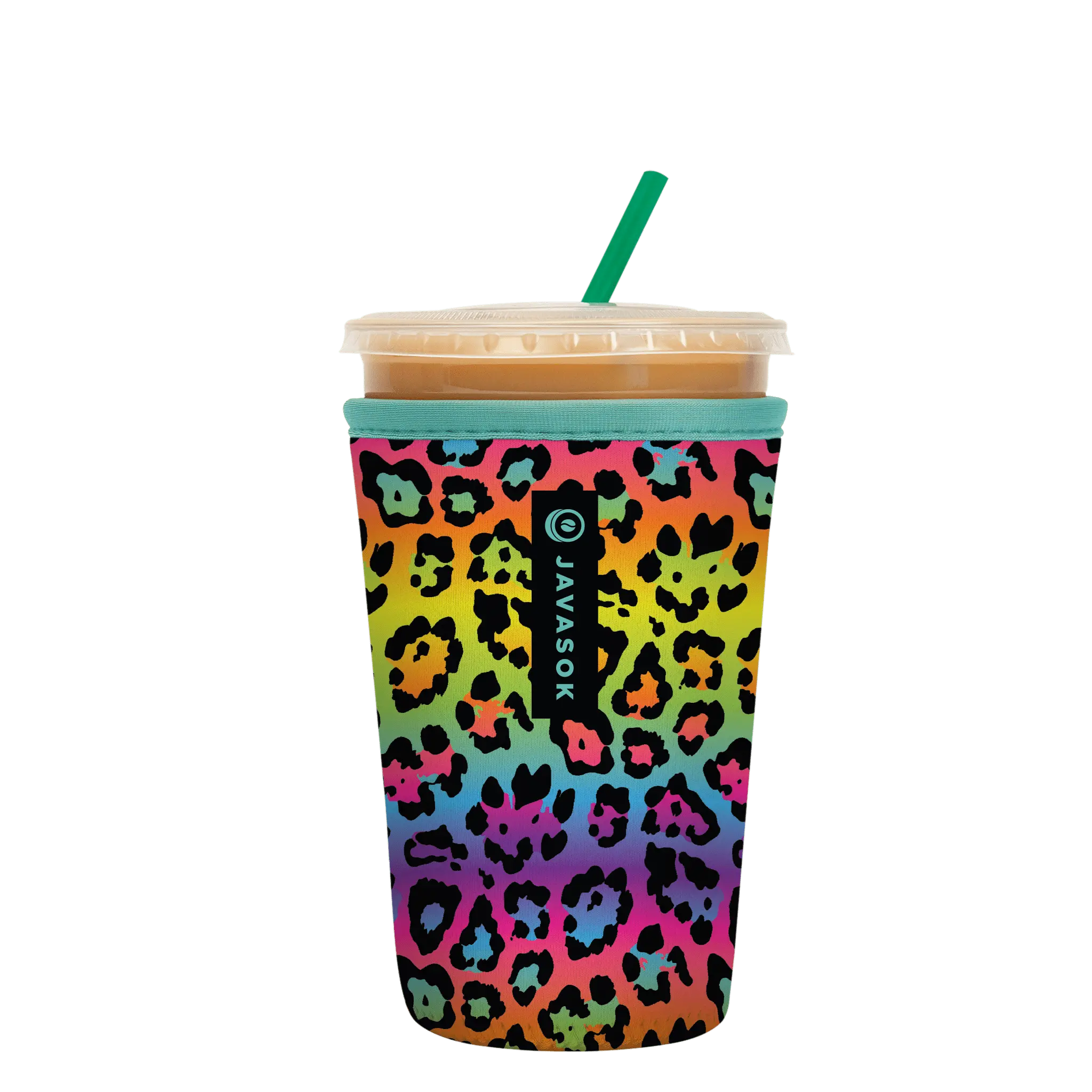 Rainbow Leopard Iced Coffee Sleeve – JavaSok | Sok-It